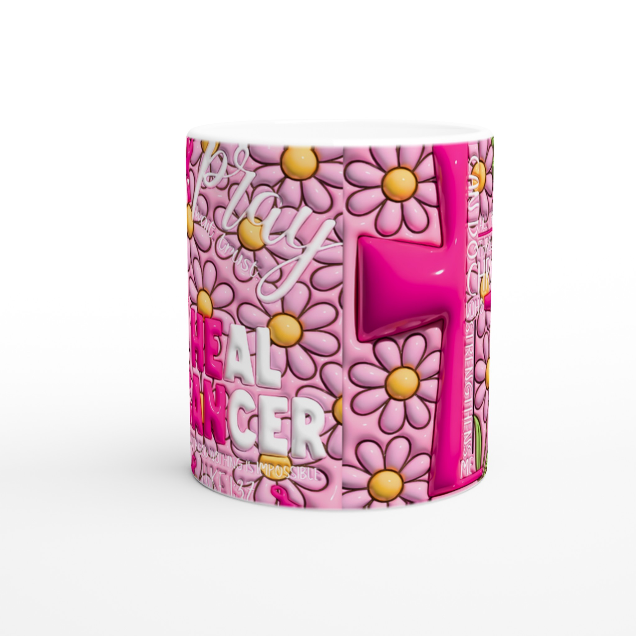 Stärkande Rosa Bandet Mugg: 'Heal Cancer' med Tro och Blomsterdesign – Välj Din Färg! 8 5ee17159-2ee9-4dca-b9e9-a9eb315bd5f6