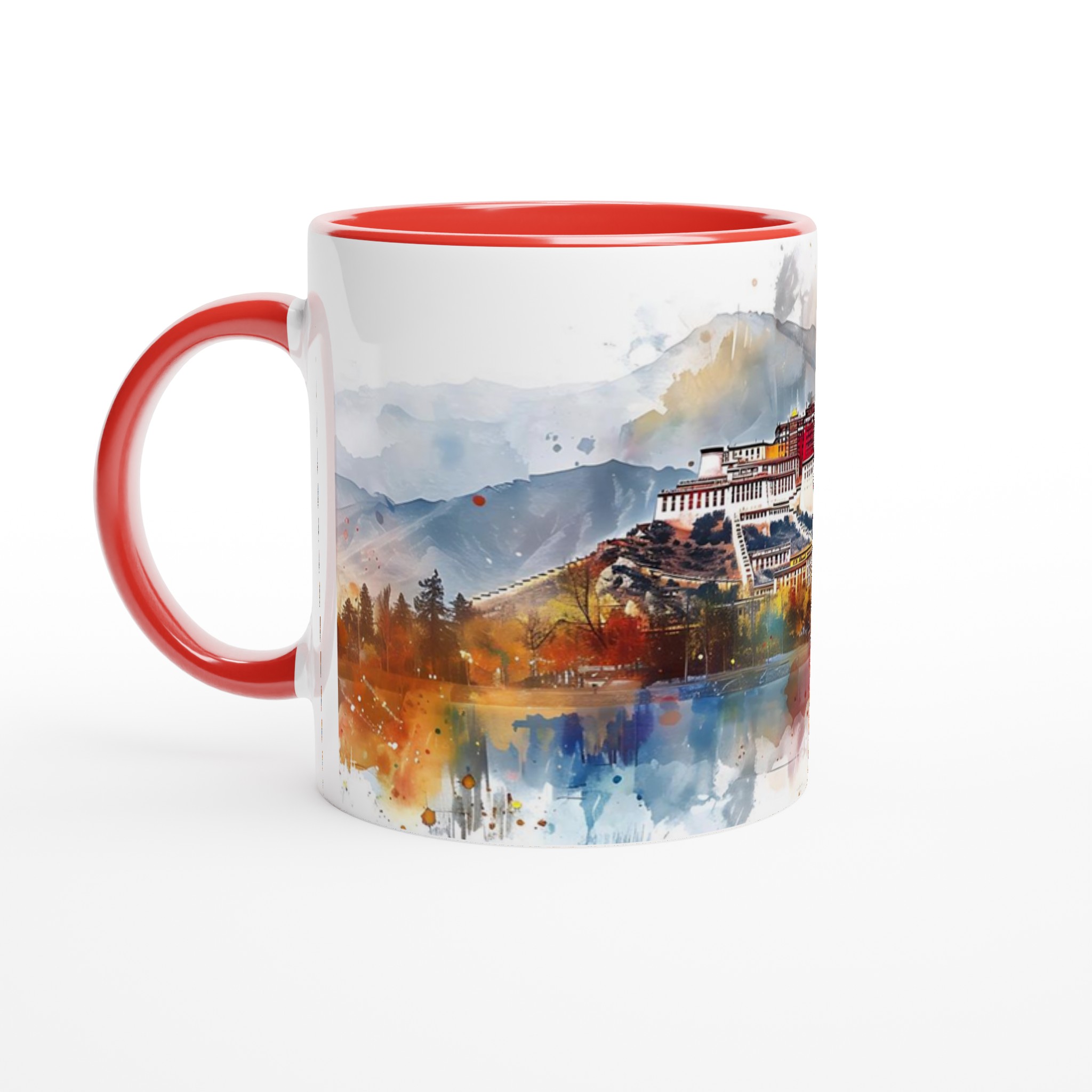 Tibetansk Palats Akvarell Mugg – Kulturell Konst för Din Dryck i Valfri Färg 2 5f1bead2-8dce-4206-ad5a-c05a5283218f