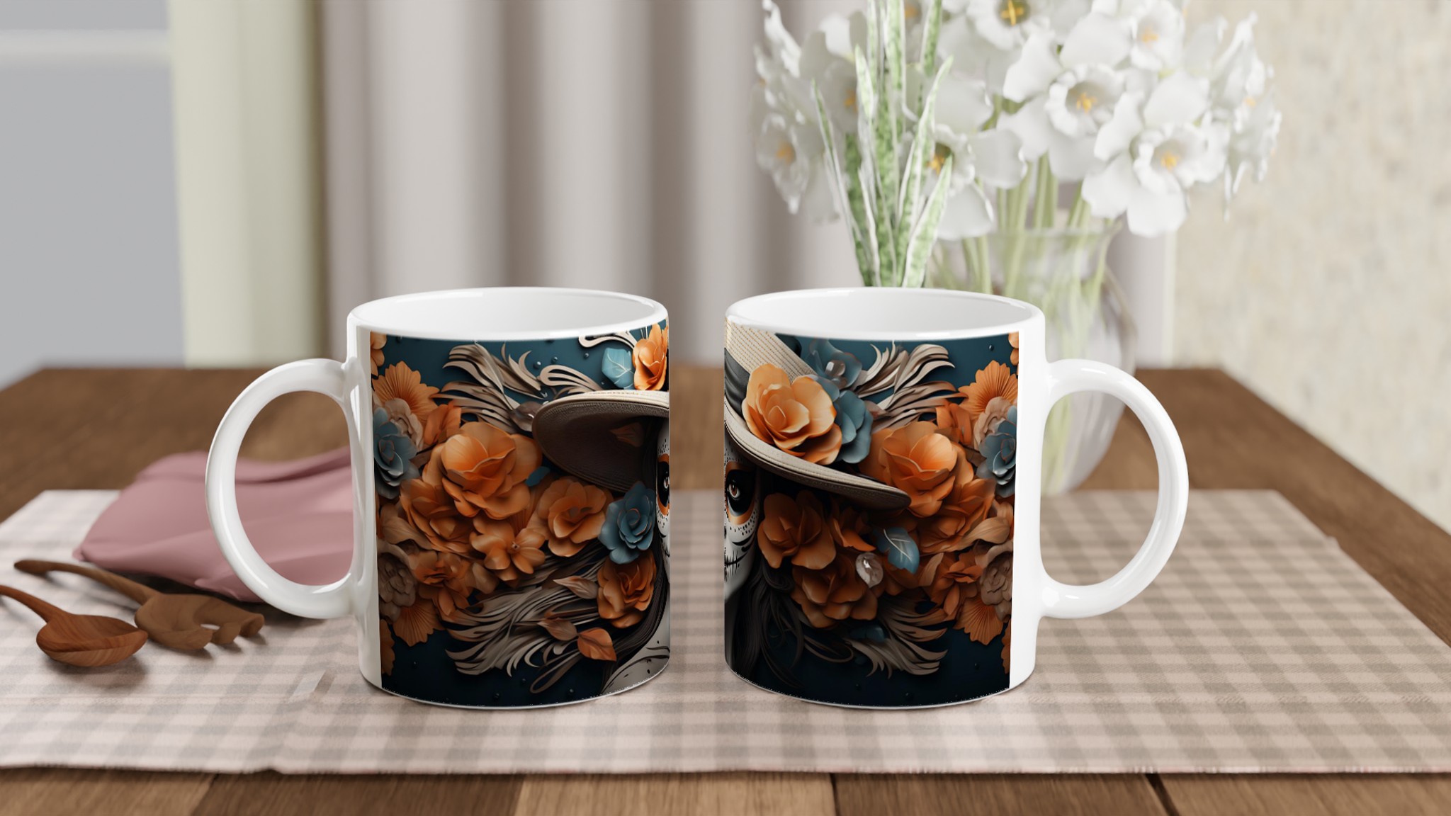 Dia de los Muertos Mugg – Högblank Keramik i Väljbar Färg, 11 oz 10 5f260123-c83f-46b0-ad58-ead3520a6fdc
