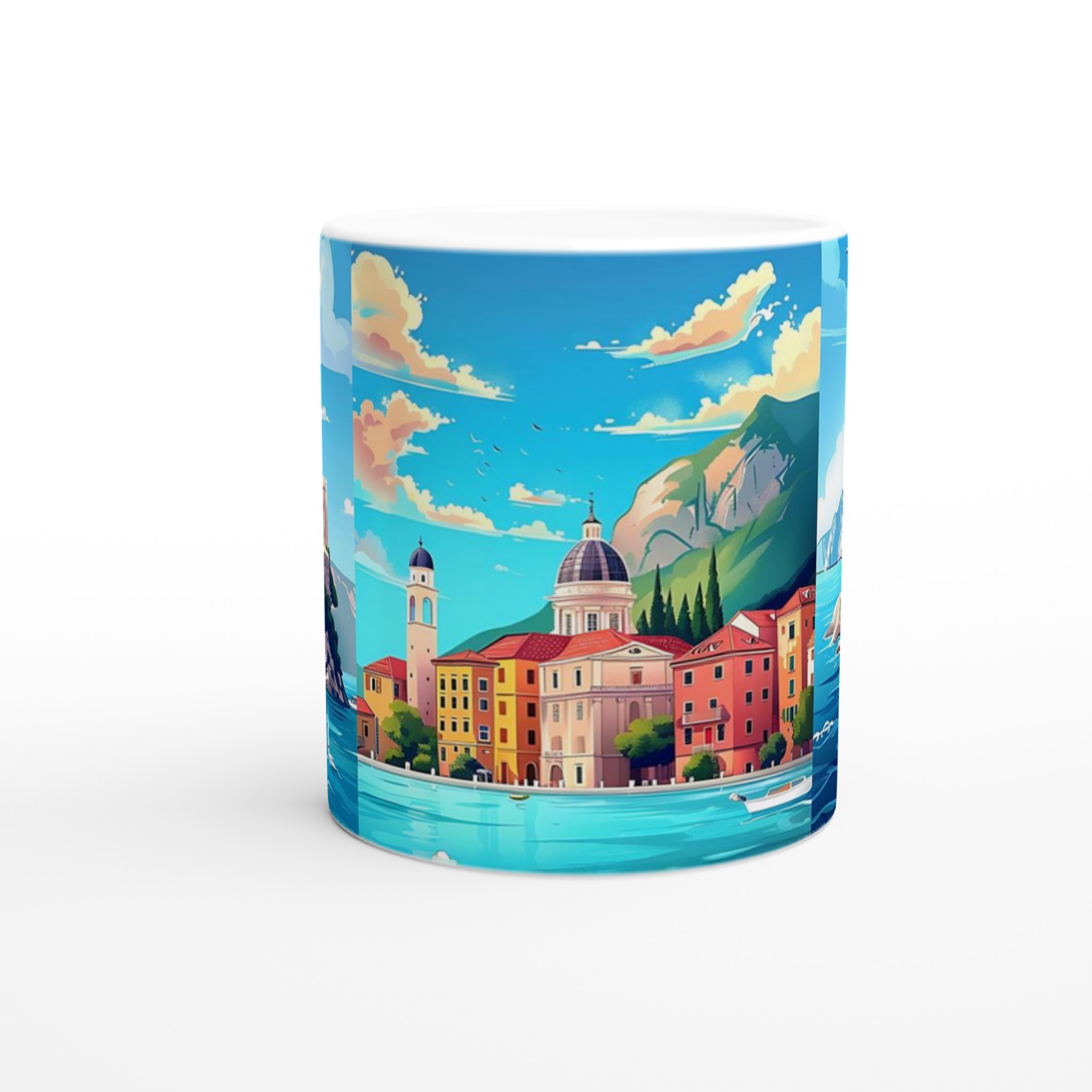 Italiensk Kust Charm – 11oz Keramikmugg med Pastellfärgad Medelhavsutsikt 8 5f37aa39-063c-402b-85ba-d52e625fb736