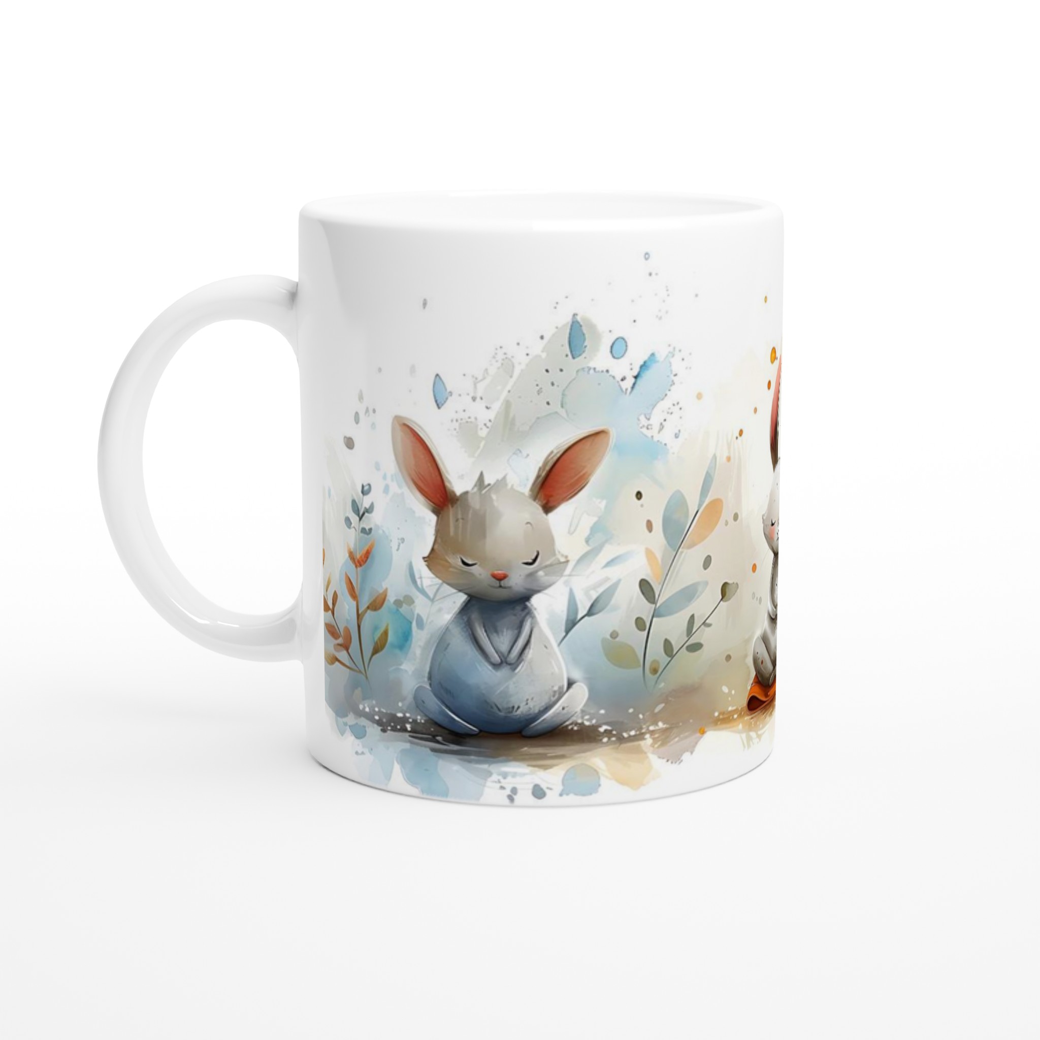 Zen-Kaniner Mugg - Akvarell Fred & Glädje, 11oz Keramisk Mugg i Valfri Färg 1 5f9379c1-9d99-44c8-868c-91dbd8df5cdc