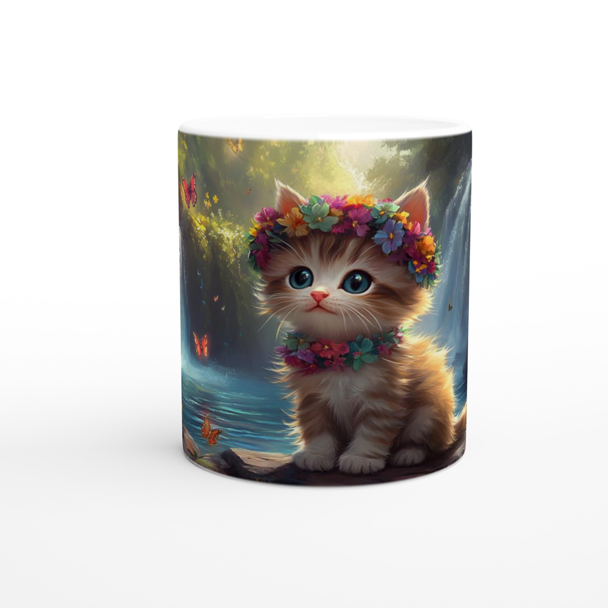 Magical Kitten Fantasy Mugg – 11oz Keramikmugg med Förtrollande Vattenfall & Blommor 8 5ff7720d-ead7-44b6-ae33-a4d483fb32fd