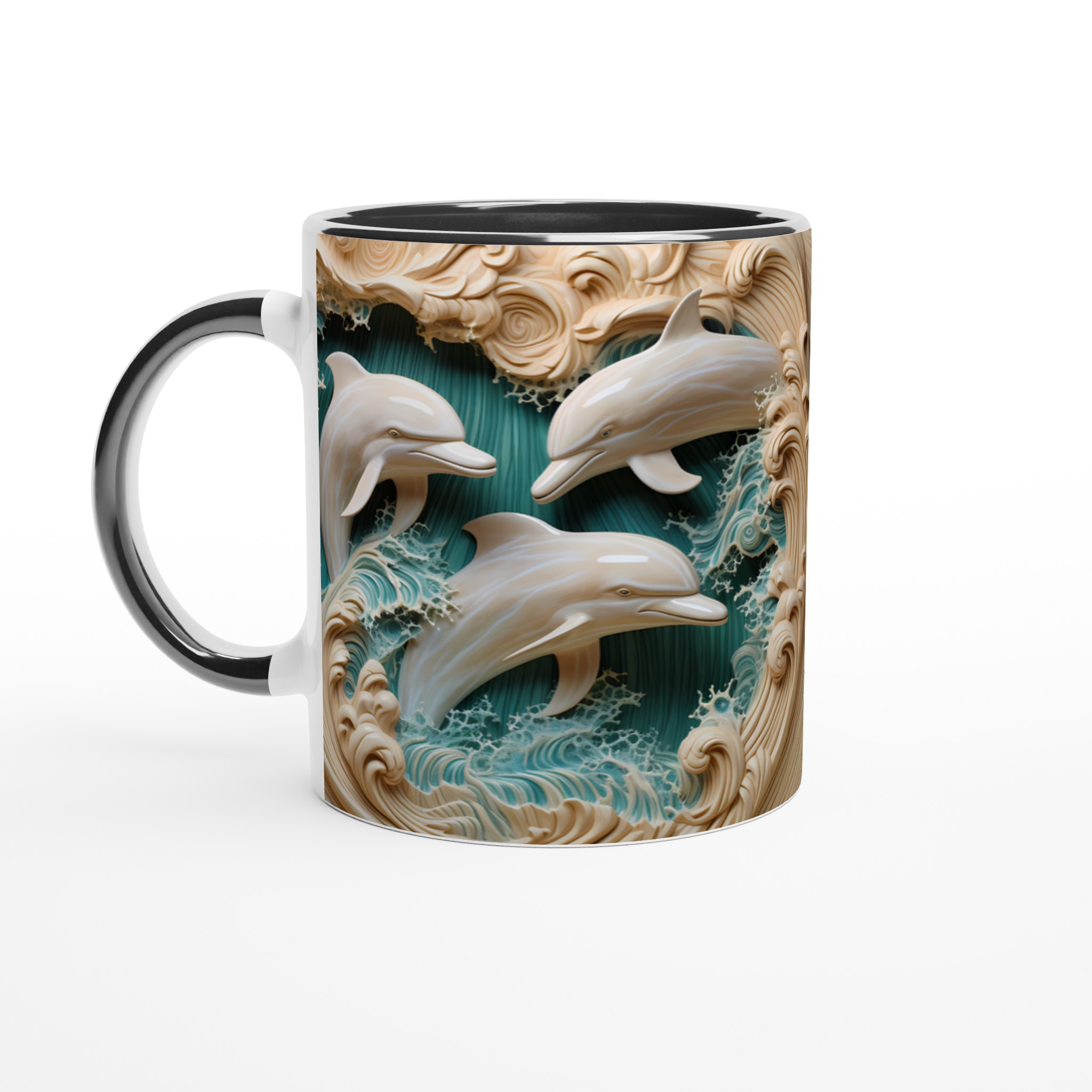 Havsinspirerad 11oz keramisk mugg – Låt ditt motiv simma fritt i vågornas dans 7 601ab880-5317-4975-86e2-6bf550a12656