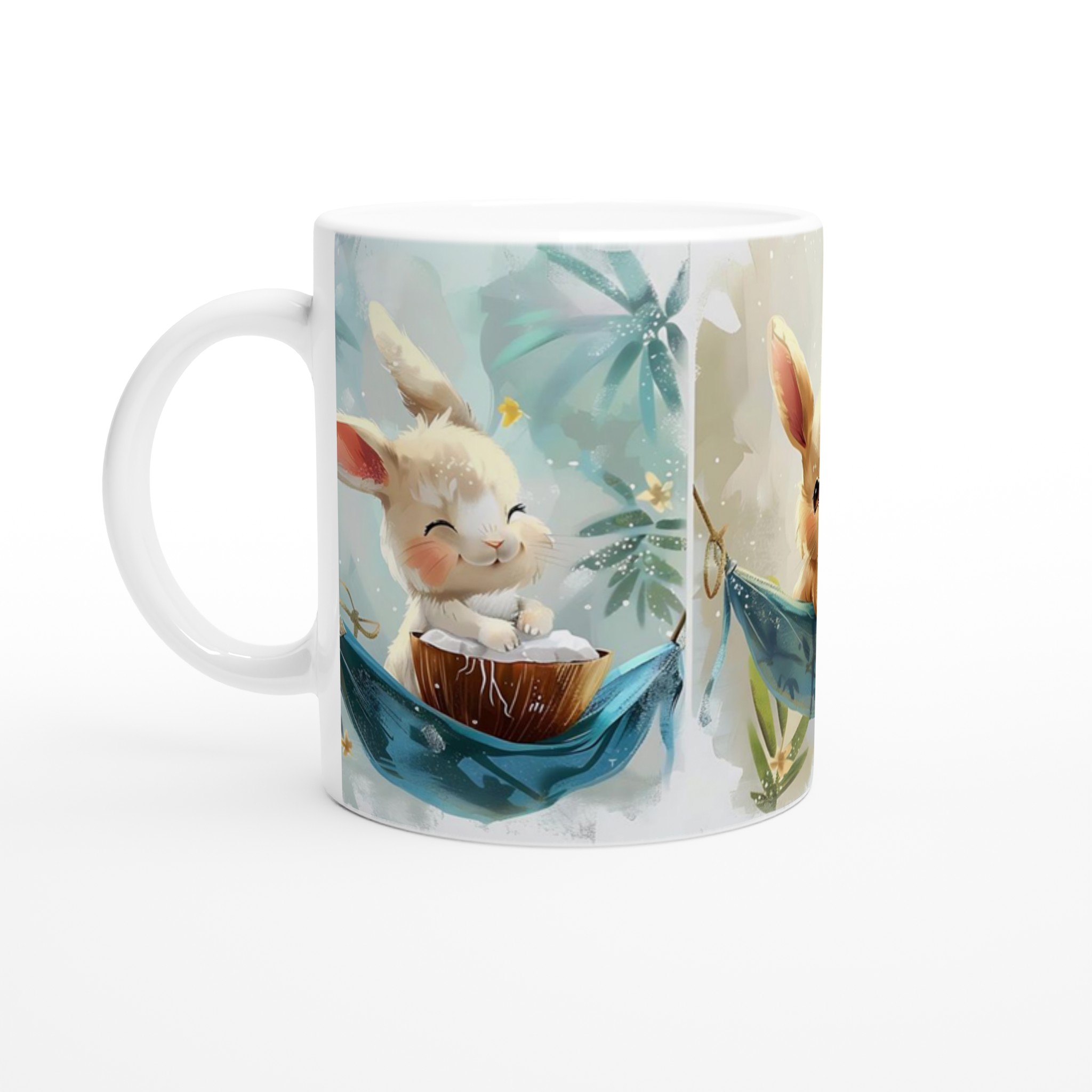 Söta Tropiska Kaniner Mugg – 11oz Keramisk Kaffekopp för Lekfulla Stunder, Välj bland 7 Färger! 1 61b15058-8196-46d6-b59d-64125f4d5890
