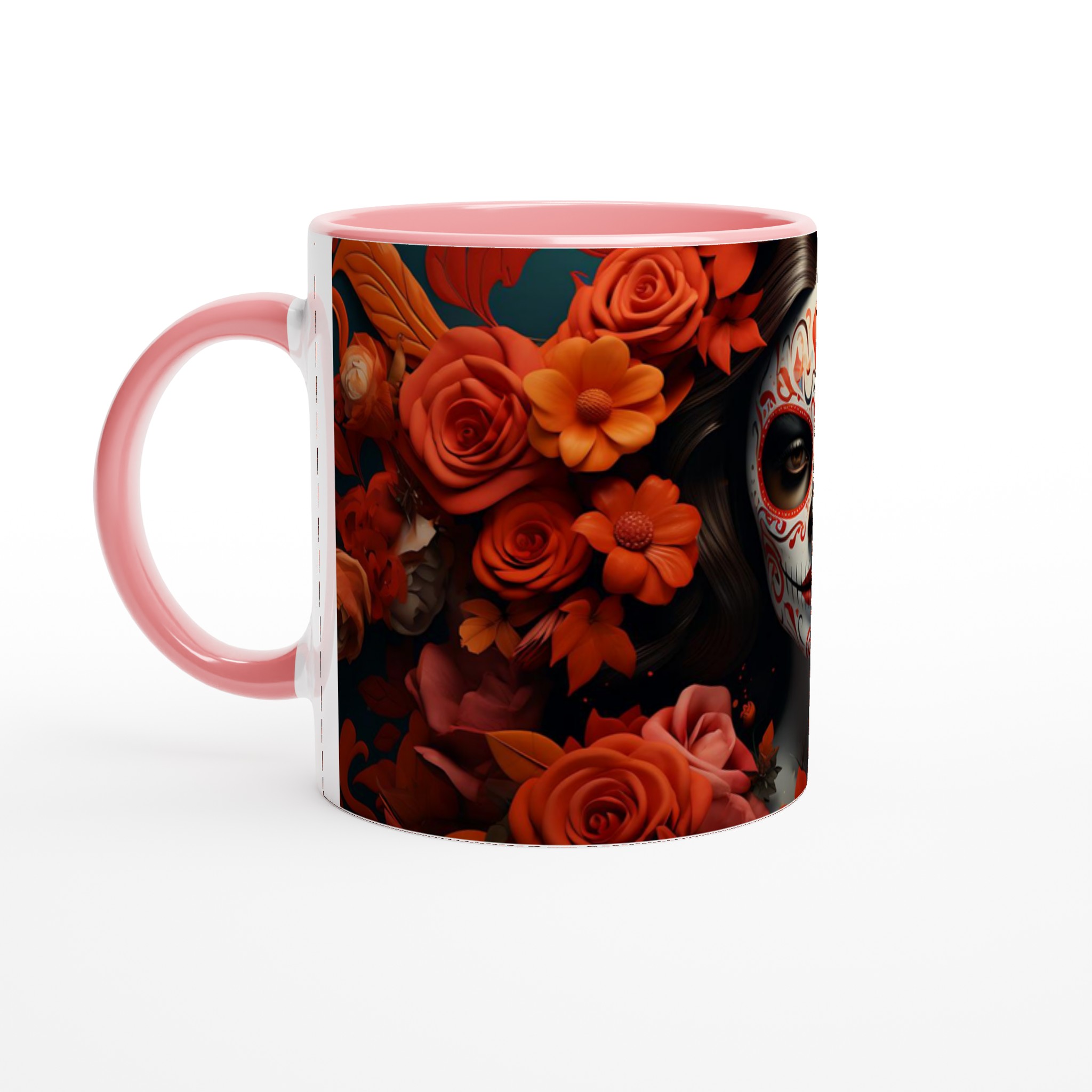 Dia de los Muertos Keramikmugg - Skulls & Rosor | 11oz Kaffemugg i 7 Färgval 6 61c8bbfe-ab32-479b-bd1f-5e0b7bee0f85