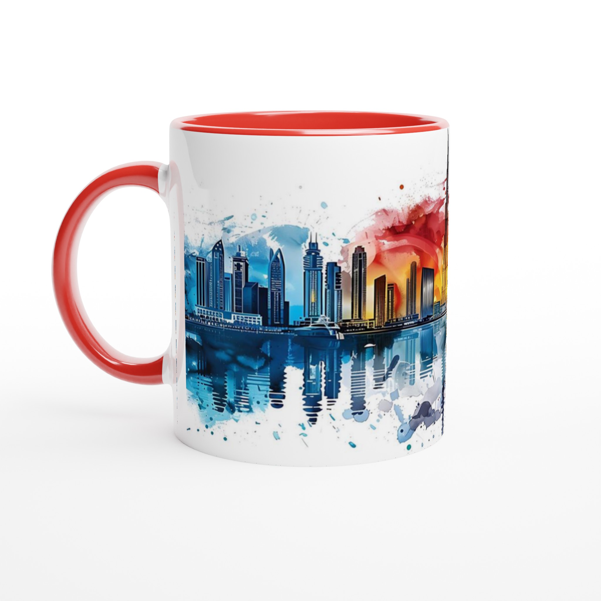 Dubai Skyline Akvarell Mugg – Färgstark Keramisk Kaffemugg för Kulturella Älskare 2 622be12b-aaa3-4f84-b445-c0ca9ccacb93