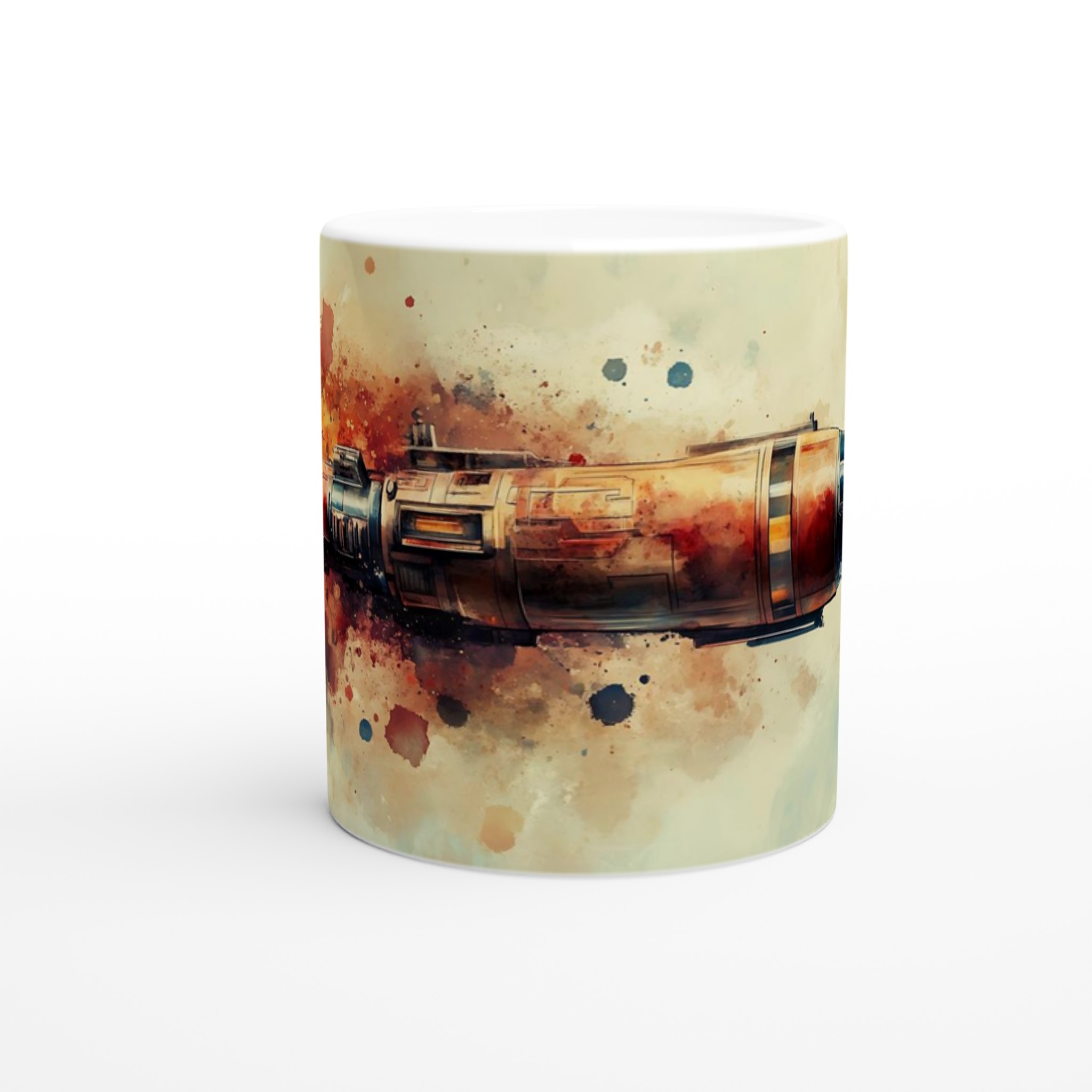 Kosmiskt äventyr kaffemugg – Färgstark akvarell rymdraket i din favoritfärg 8 62e86858-7cd2-4b8b-95b1-531676d699cc