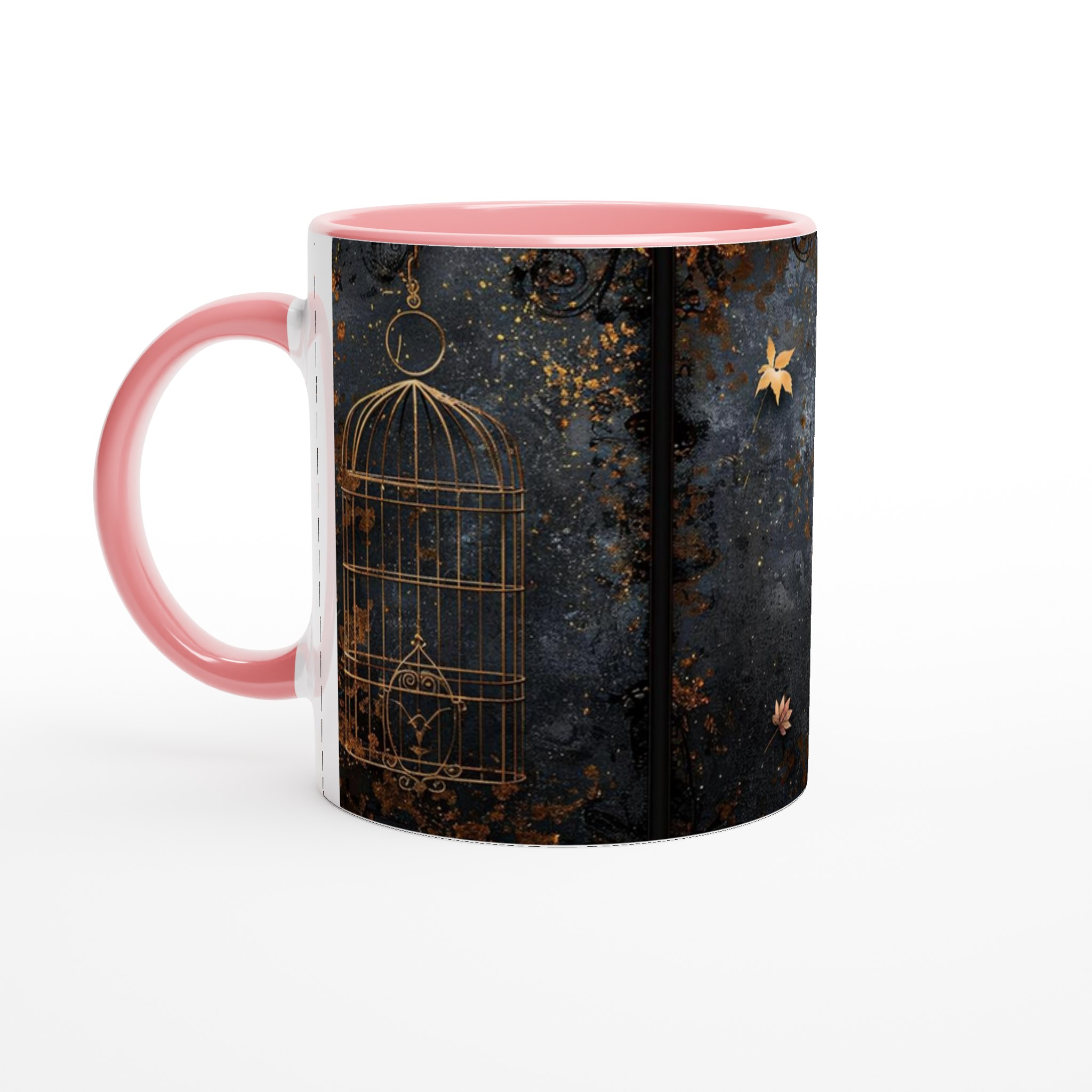 Mystisk Guld och Svart Fågelbur Mugg - 11oz Keramisk Mugg för Kaffe & Te 6 62eff9b9-0c52-4f9c-9425-21e7e297a91f