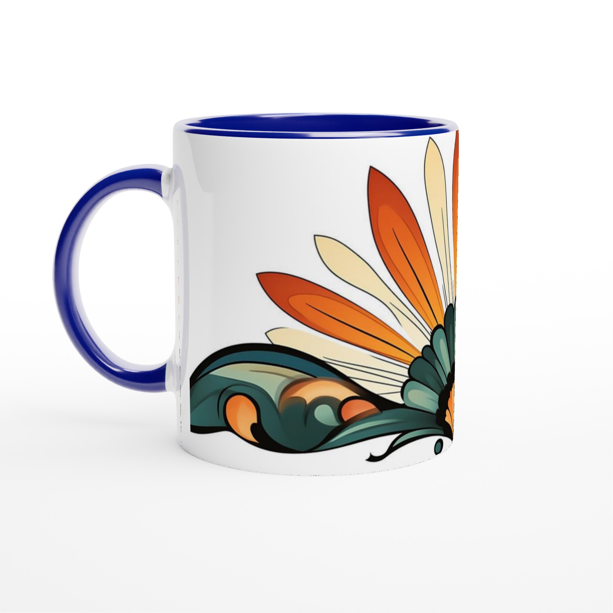 Art Nouveau Inspirerad Keramikmugg – Elegant Solfjäderdesign i Varma Nyanser 7 62fc51dc-68a3-4872-a840-3077d0ac14bf