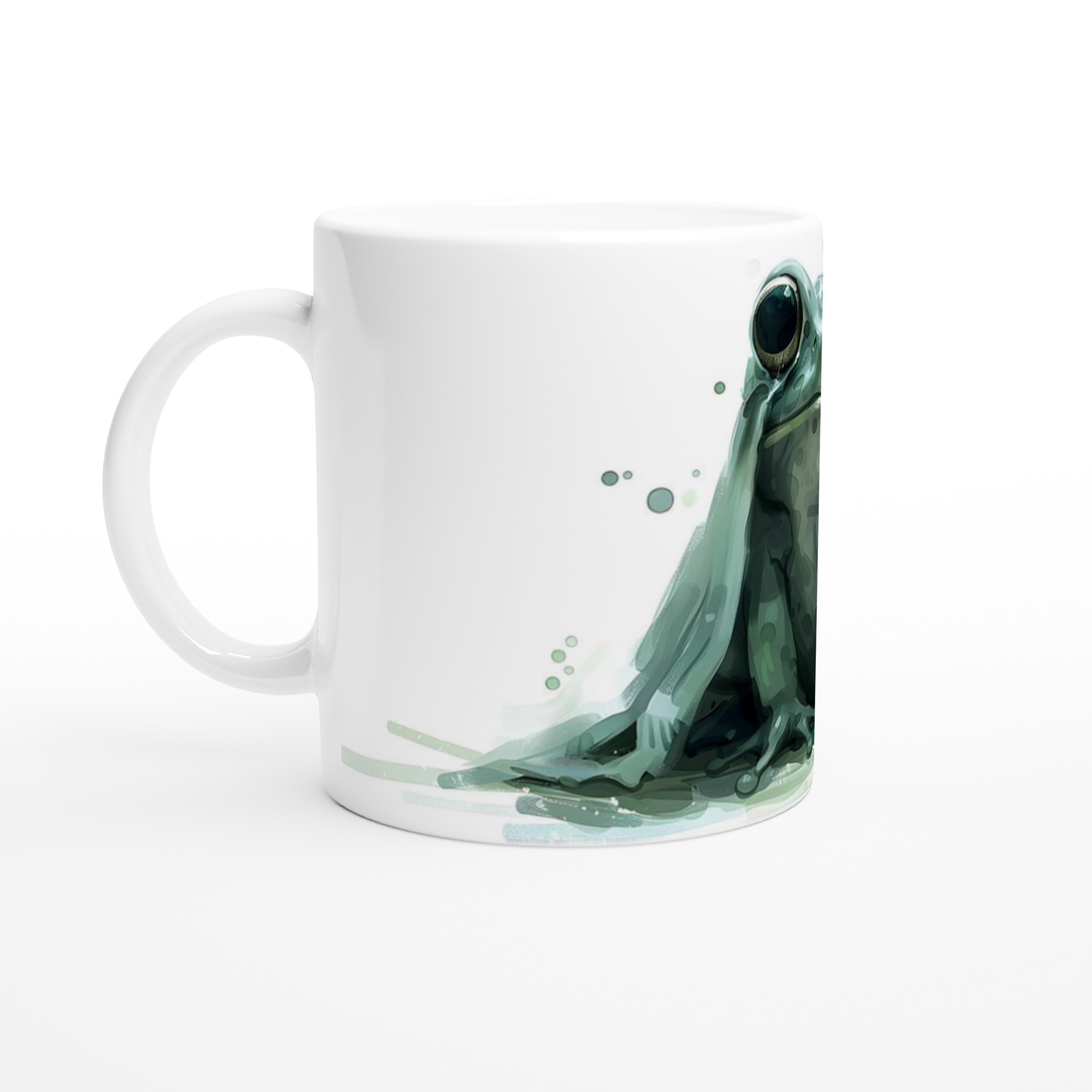 Grön Akvarellgroda 11oz Keramisk Mugg – Unik Design för Djurälskare i Flera Färger 1 633b7d9d-3178-4eac-8908-2fb5c5fe46bd