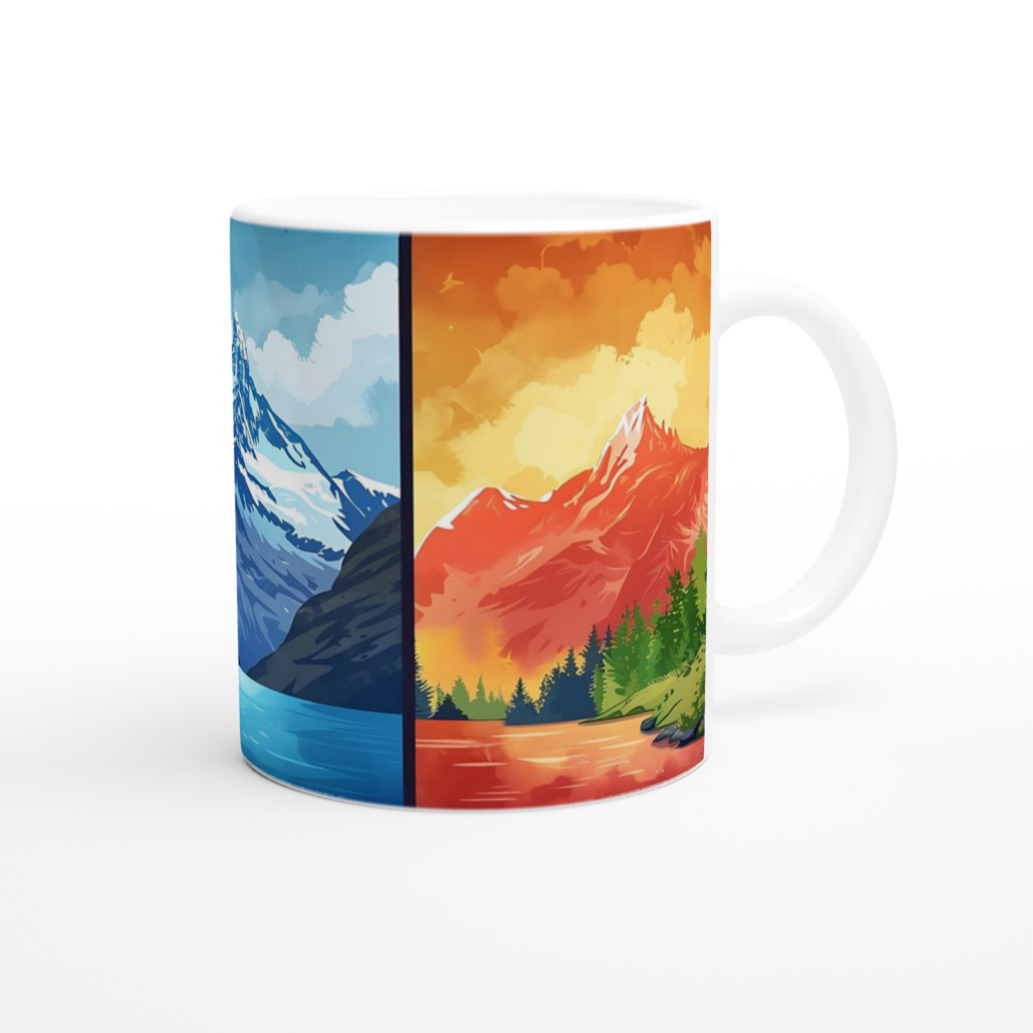 Minimalistisk Bergsvy 11oz Keramikmugg - Skandinavisk Design i Flera Färger 9 6357954c-3d19-4c80-a276-6a7ce89a22a5