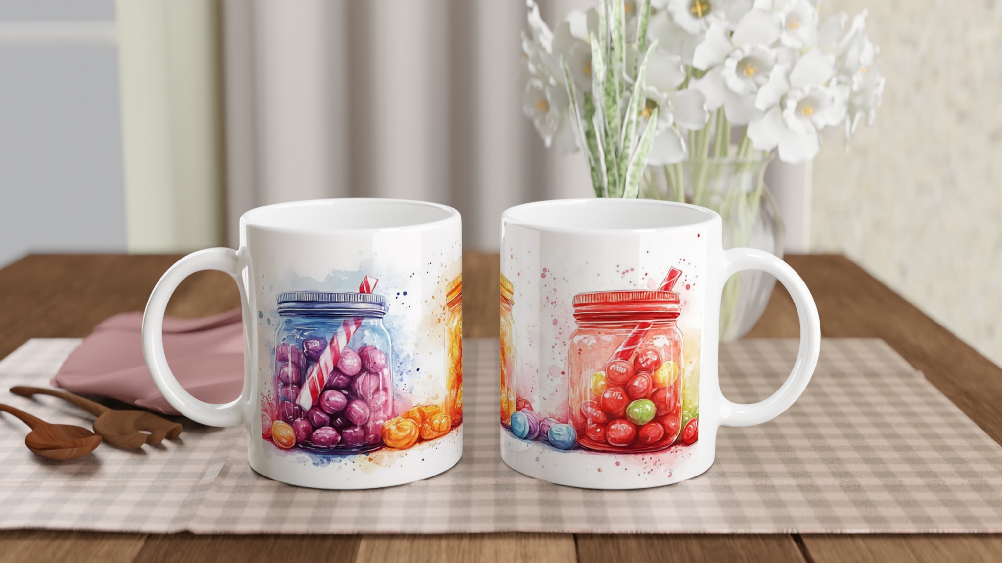 Färgsprakande 11oz Keramisk Mugg – Konstnärlig Godisfrossa i Vattenfärg, Välj Bland Flera Levande Färger! 10 63ce8aa5-b8bb-4881-a565-50af01a1fcb4