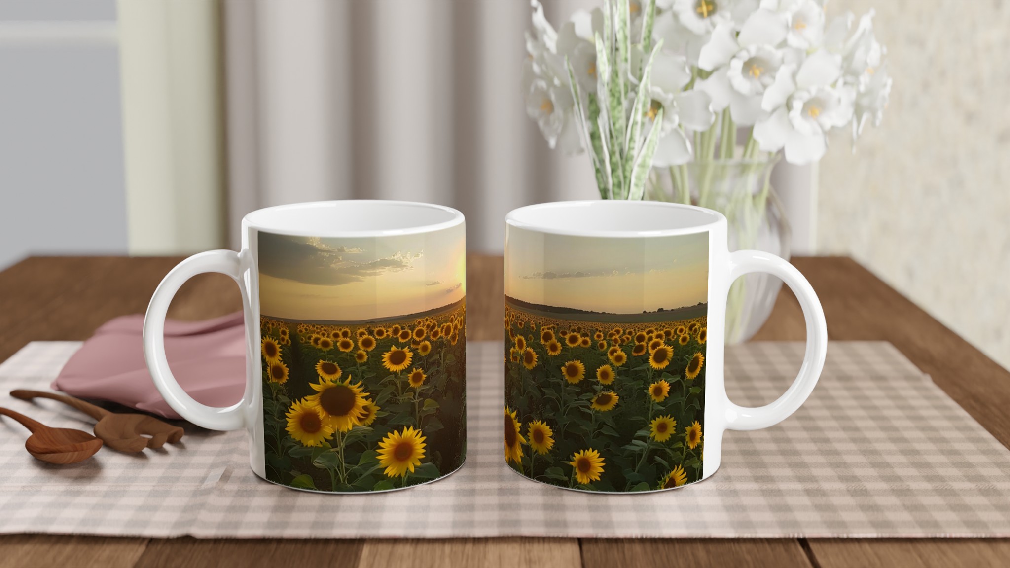 Solrosfält vid solnedgång 11oz Keramisk Mugg – Anpassa din perfekta färg! 11 63f86cbc-26c4-472f-9513-6716e59a4c5a