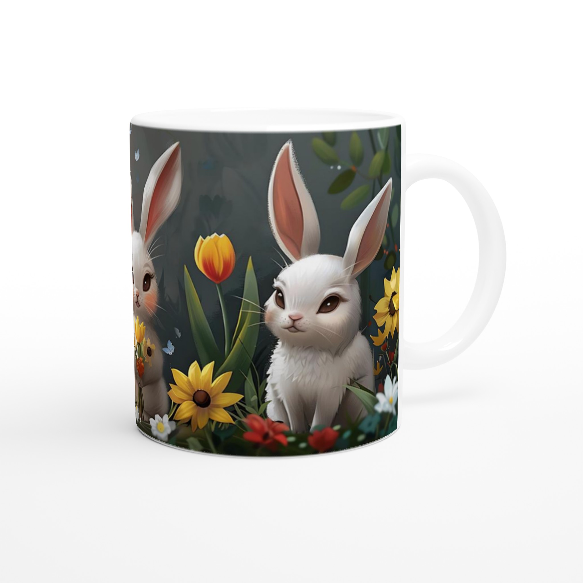 Söta Kaniner i Blomsterängen - 11oz Keramisk Mugg för Vårglädje & Charmiga Kaffestunder 9 64559d09-2814-40f4-9224-26dbac28d646