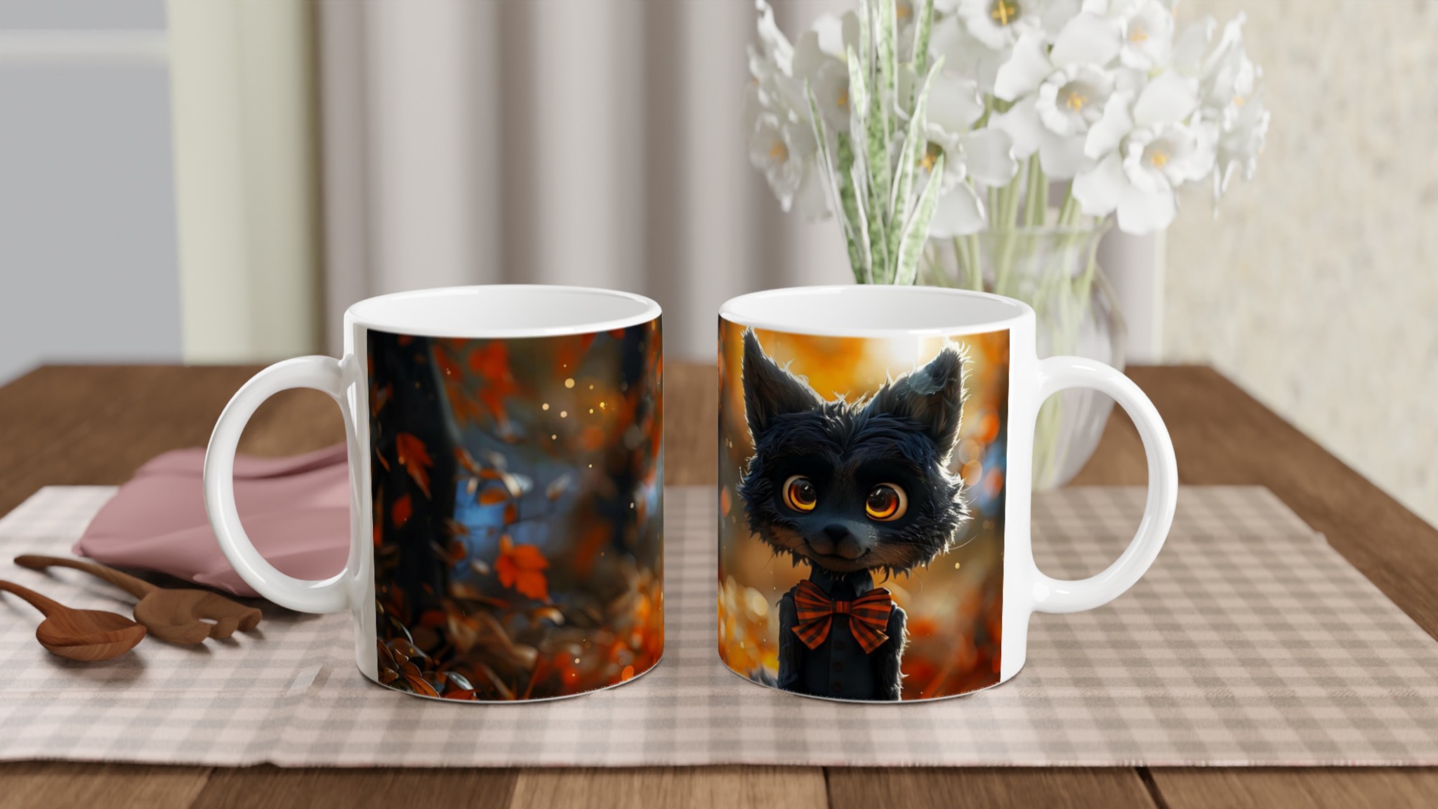 Mysterisk Katteräv Mugg - 11oz Keramikmugg i ditt val av 7 färger 10 648dc13f-a1af-404b-b5c3-f3e6c56c22af