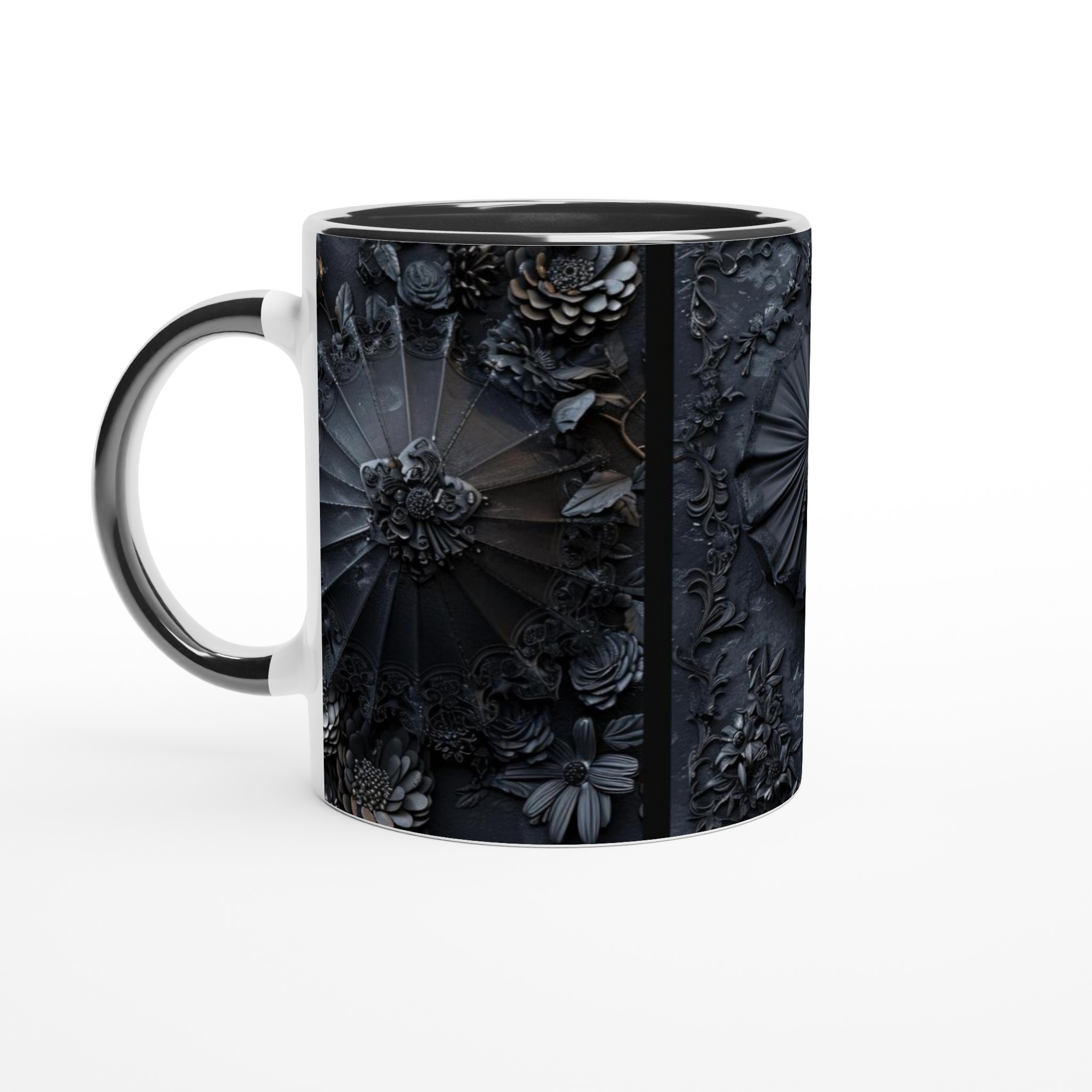 Gotisk Mörk Blommig Mugg – 11 oz Keramikmugg i ditt val av sju djärva färger 7 64a9ff48-087f-42c9-8b23-4eef9d6f41b2