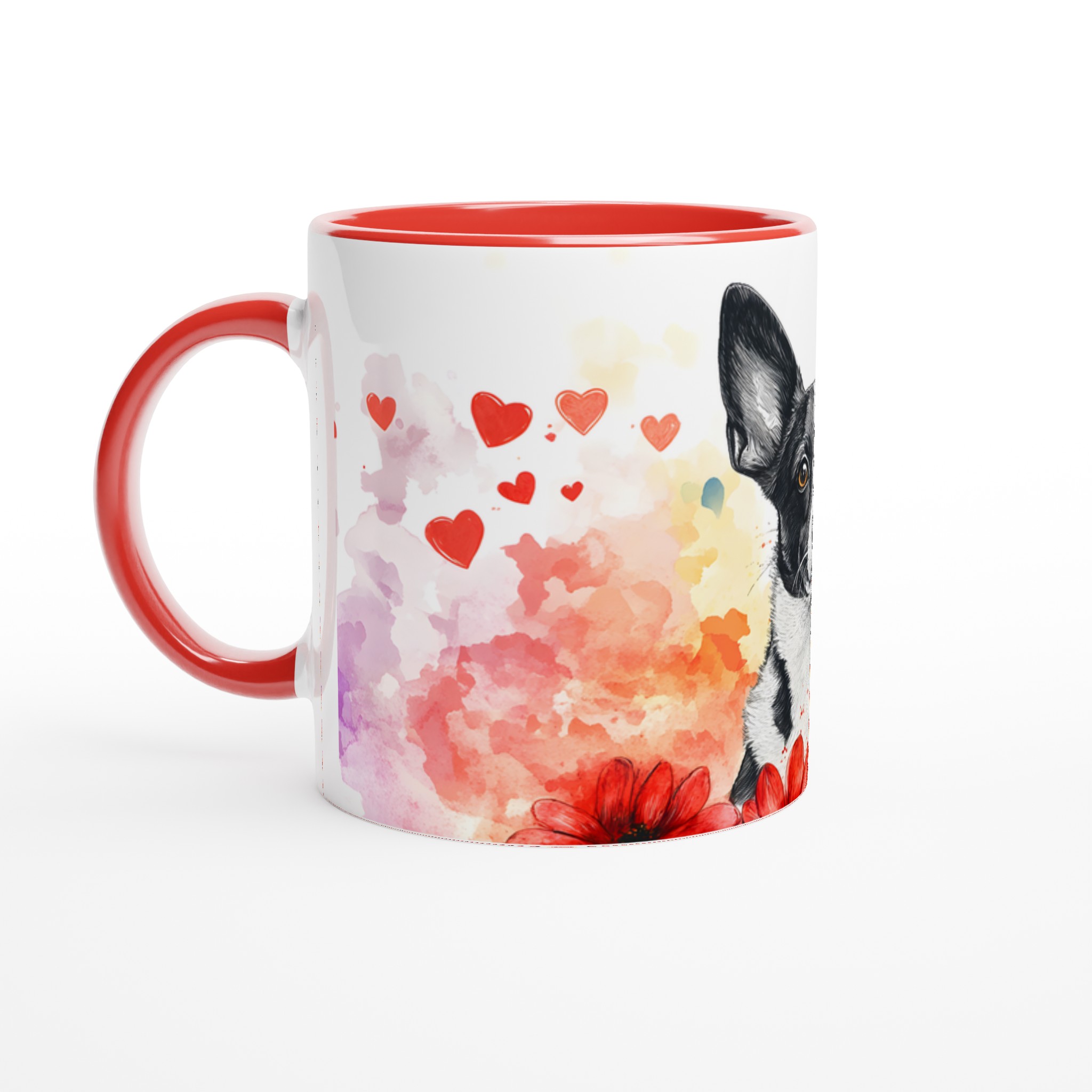Kärlekshund – Personlig 11oz Keramisk Mugg med Akvarelldesign & Valfri Färg 5 64beea1c-8f77-43f6-bc2f-ef149bf07eca