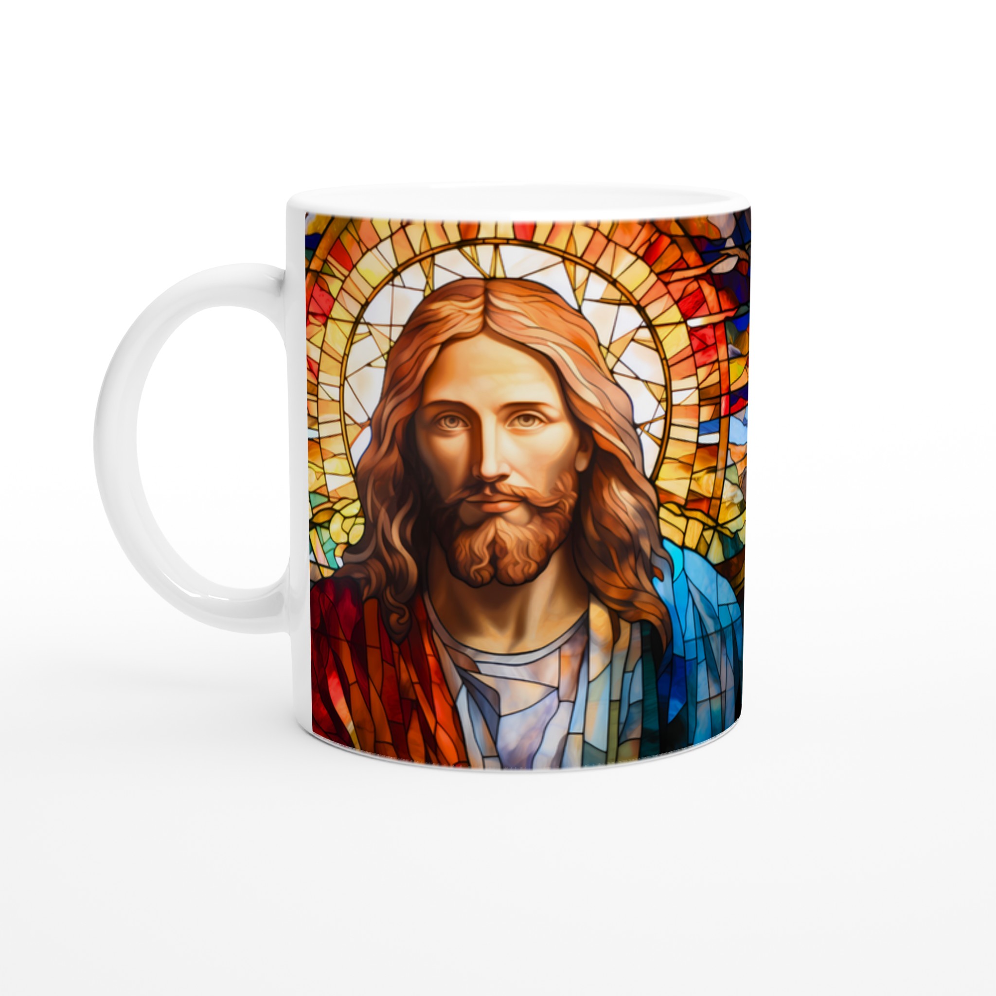 Jesus i målat glas design 11oz Keramisk Mugg – Inspirerande konstverk för din favoritdryck 1 64c4b644-6889-4608-a97c-d9d2b0033550