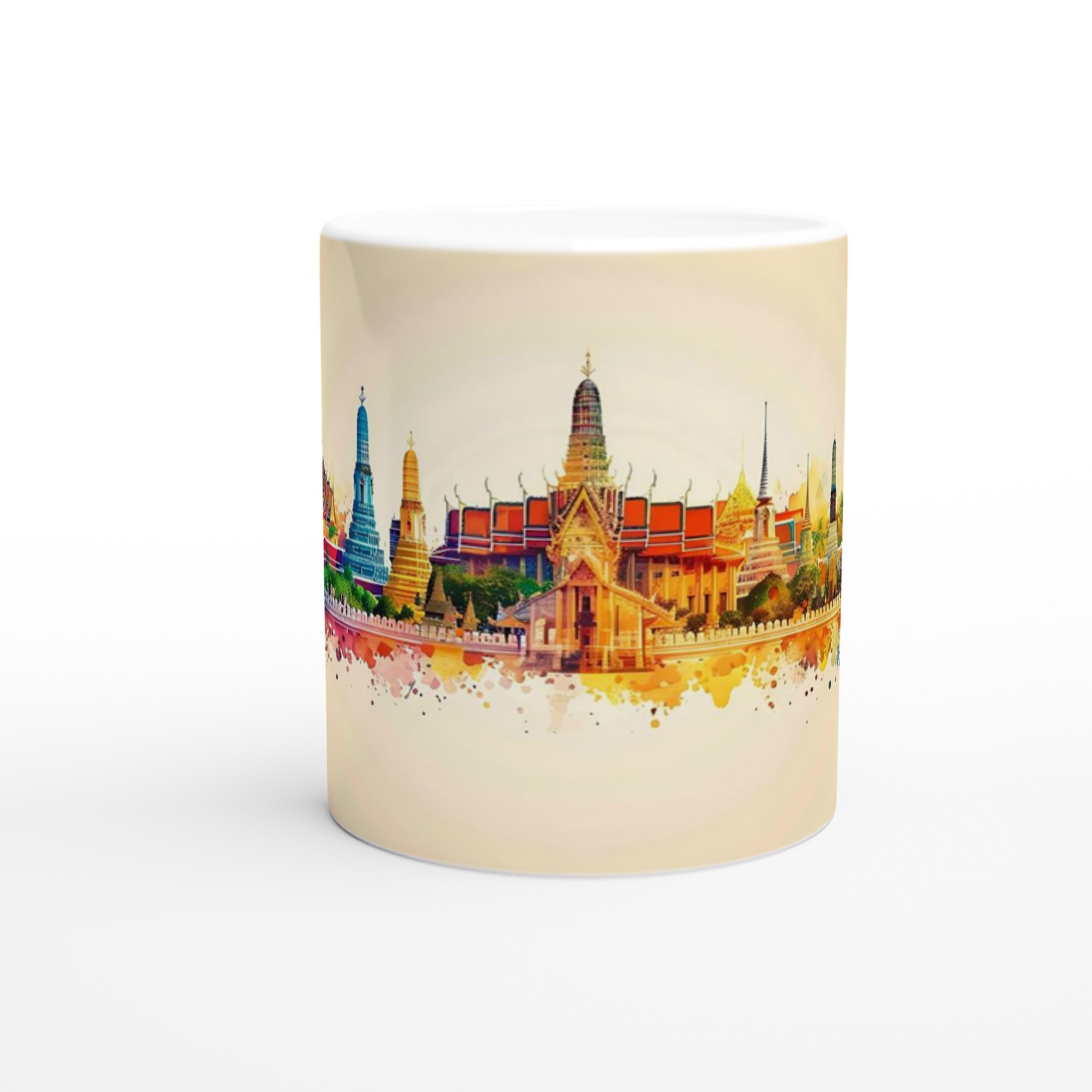 Bangkok Skyline Akvarell Mugg – Färgstark Keramikmugg, Välj bland 7 Livliga Färger 8 64d2585d-f9a8-41e9-b893-7b86f7986d71