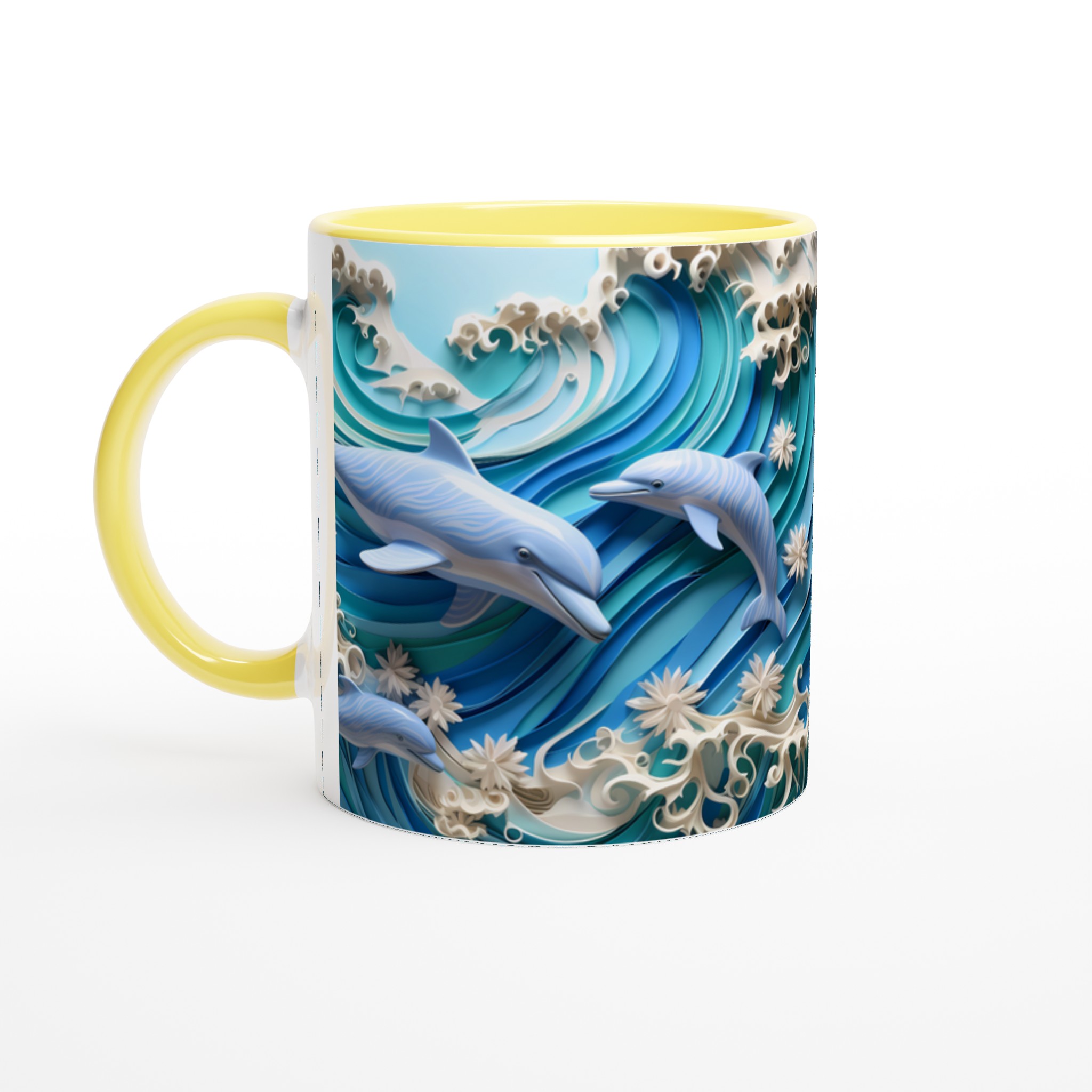 Delfiner i Oceanens Dans 11oz Keramisk Mugg – Ett Konstverk i Havsblått, Välj Din Färg! 5 64f267fa-d568-4e20-a783-8e761e5c6942