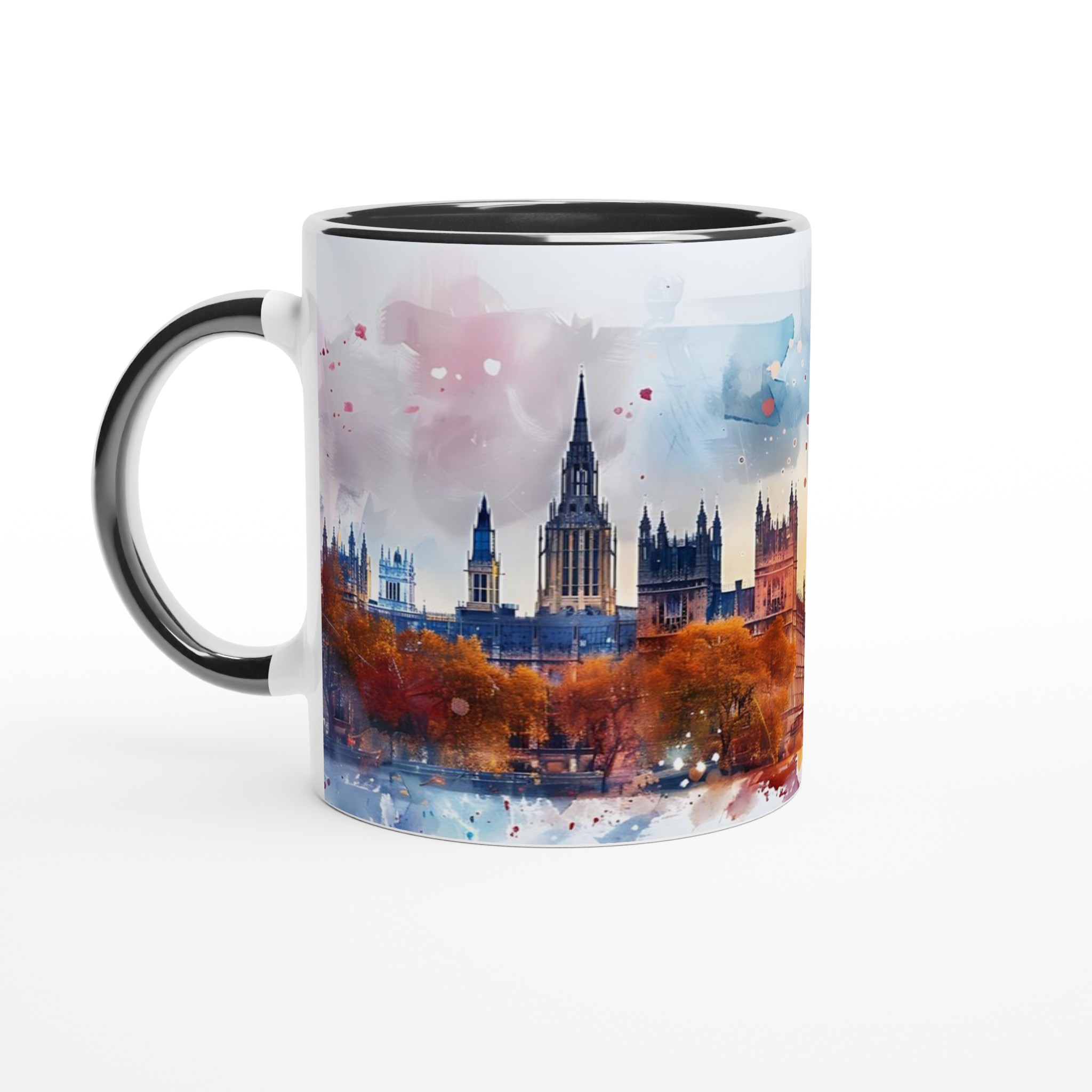 London Watercolor Skyline Mugg – Konstnärlig Silhuett i Klara Färger, 11oz Keramikmugg 7 64f692cf-414c-4f2b-858d-6f63e2880cc2