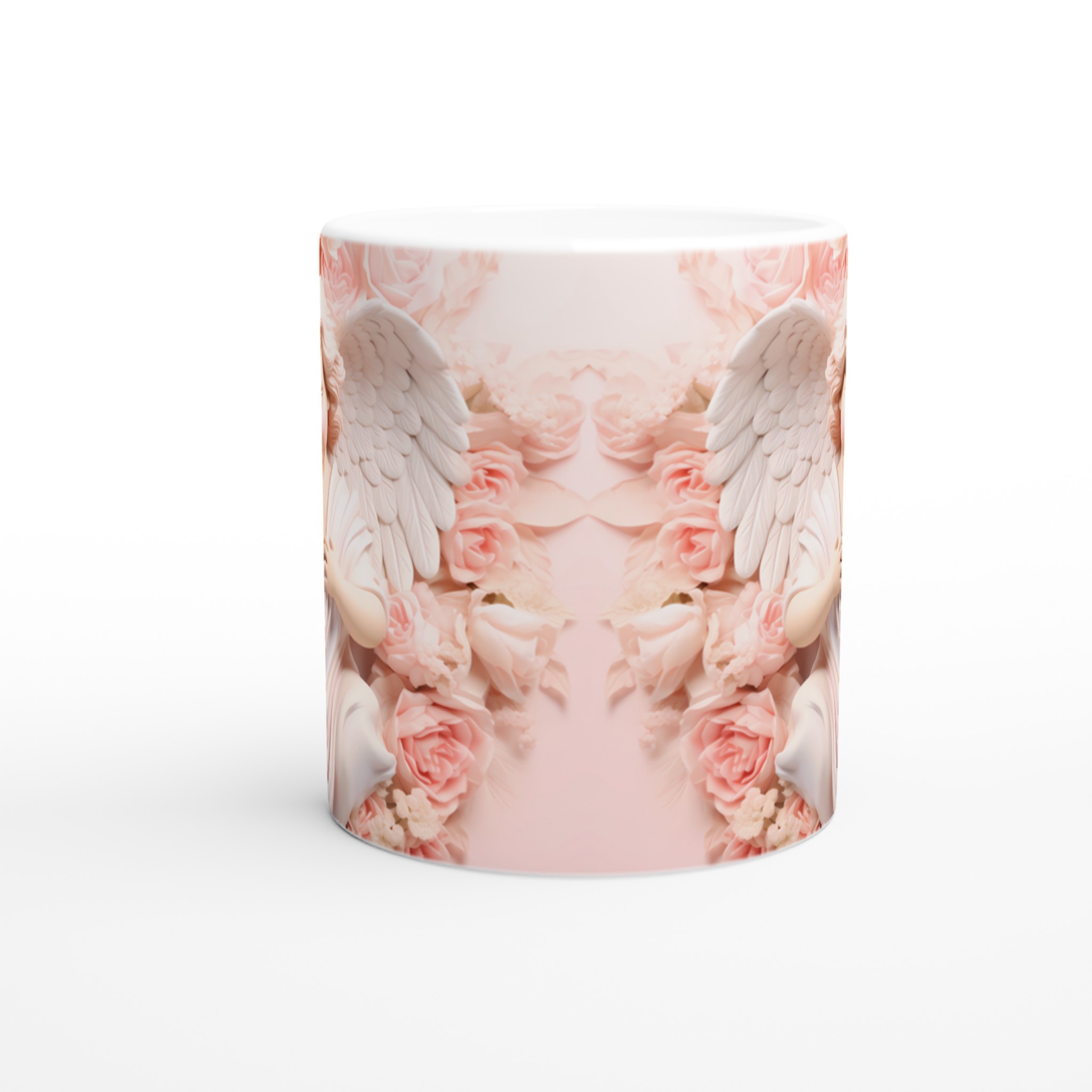 Änglalik Charm Keramikmugg - Romantiska Rosor och Kerubmotiv i Valfri Färg 8 652d027a-5830-4dfc-b833-a8904f03b992