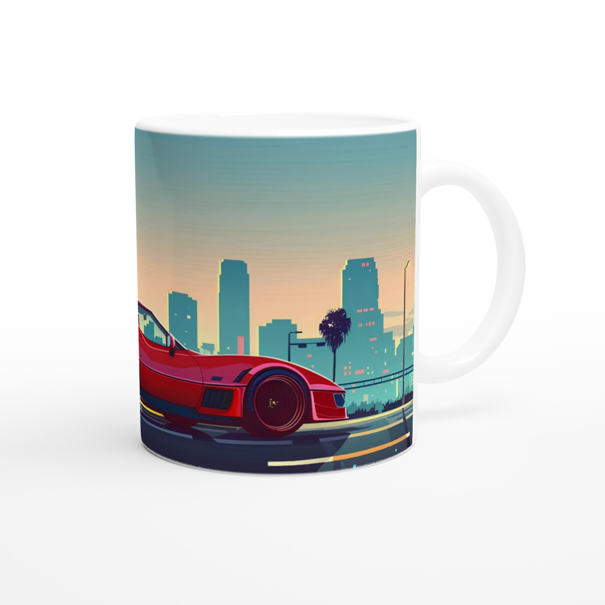Retro Road Trip 11oz Keramisk Mugg – Ikonisk Sportbil & Solnedgångsnyanser för Kaffeälskaren 9 657781b6-c8fc-4667-93f4-5ce01f762298