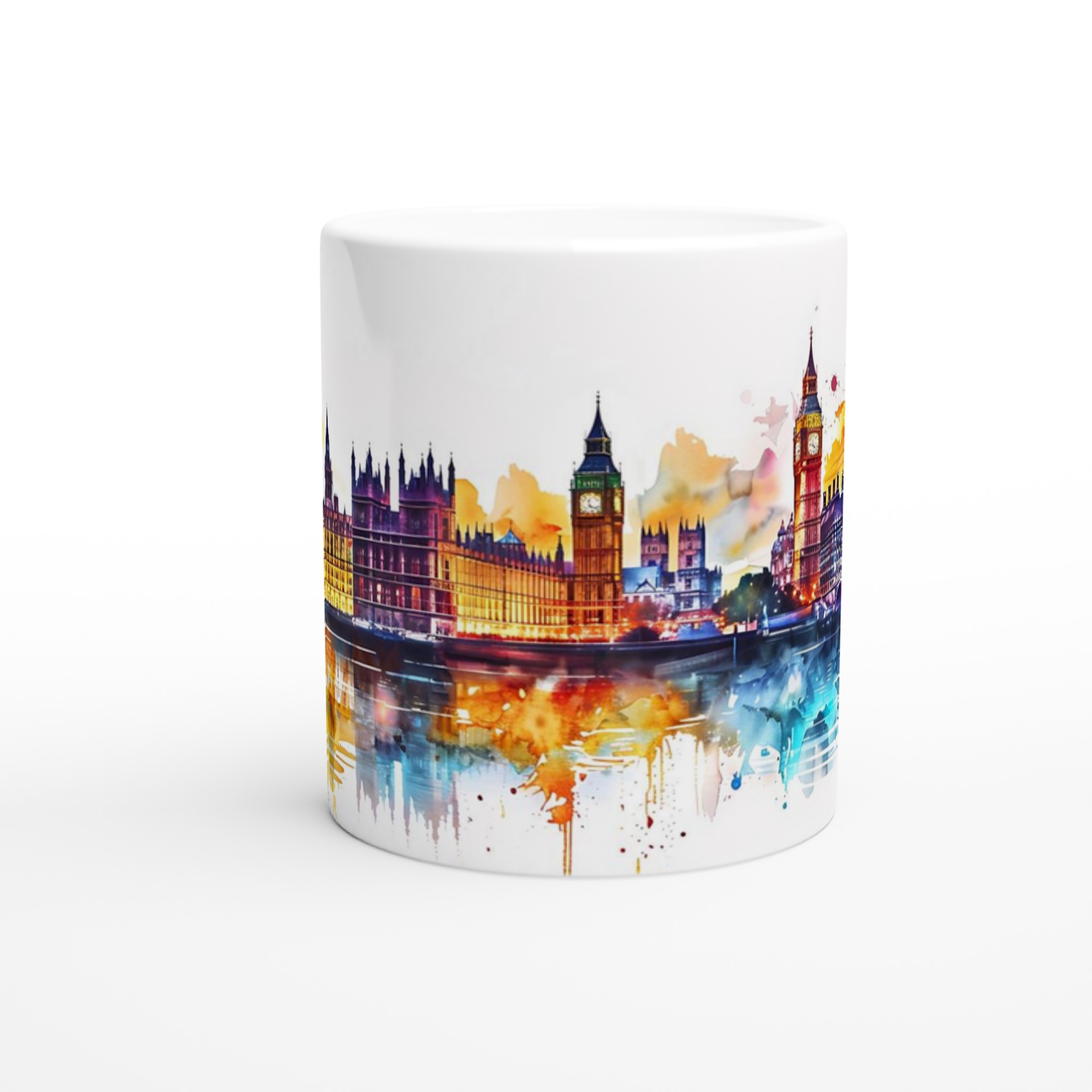 London Skyline Akvarell Mugg – Färgstark Keramisk Kaffekopp för Reseälskare i Valfri Färg 8 65870847-4f71-4b95-b6a5-d85ae51fad18