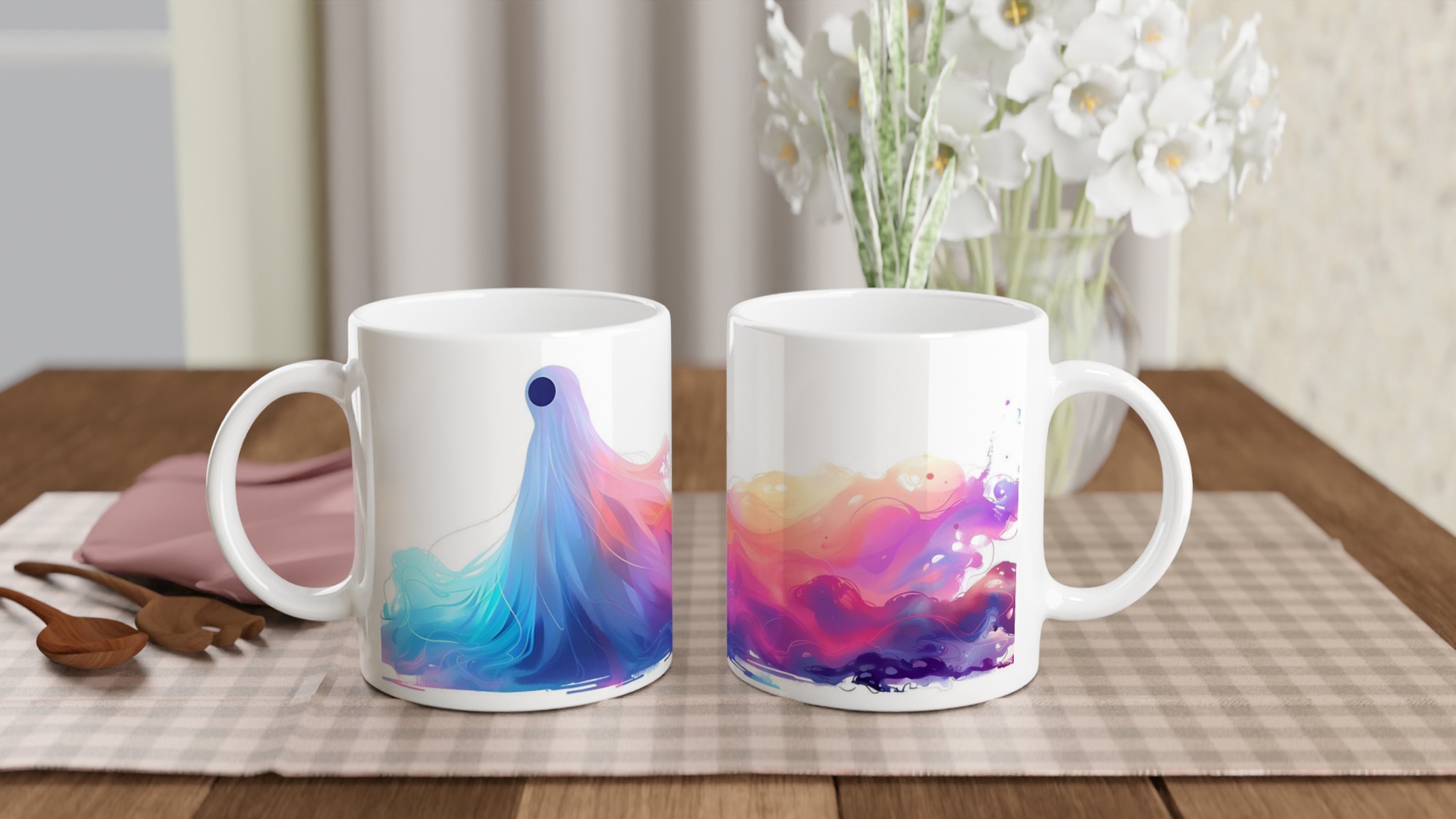 Abstrakt Färginfusion Mugg – 11oz Keramisk Mugg i Välja Färg 10 65a7a80e-e599-4b7d-b007-7e8792f35d19