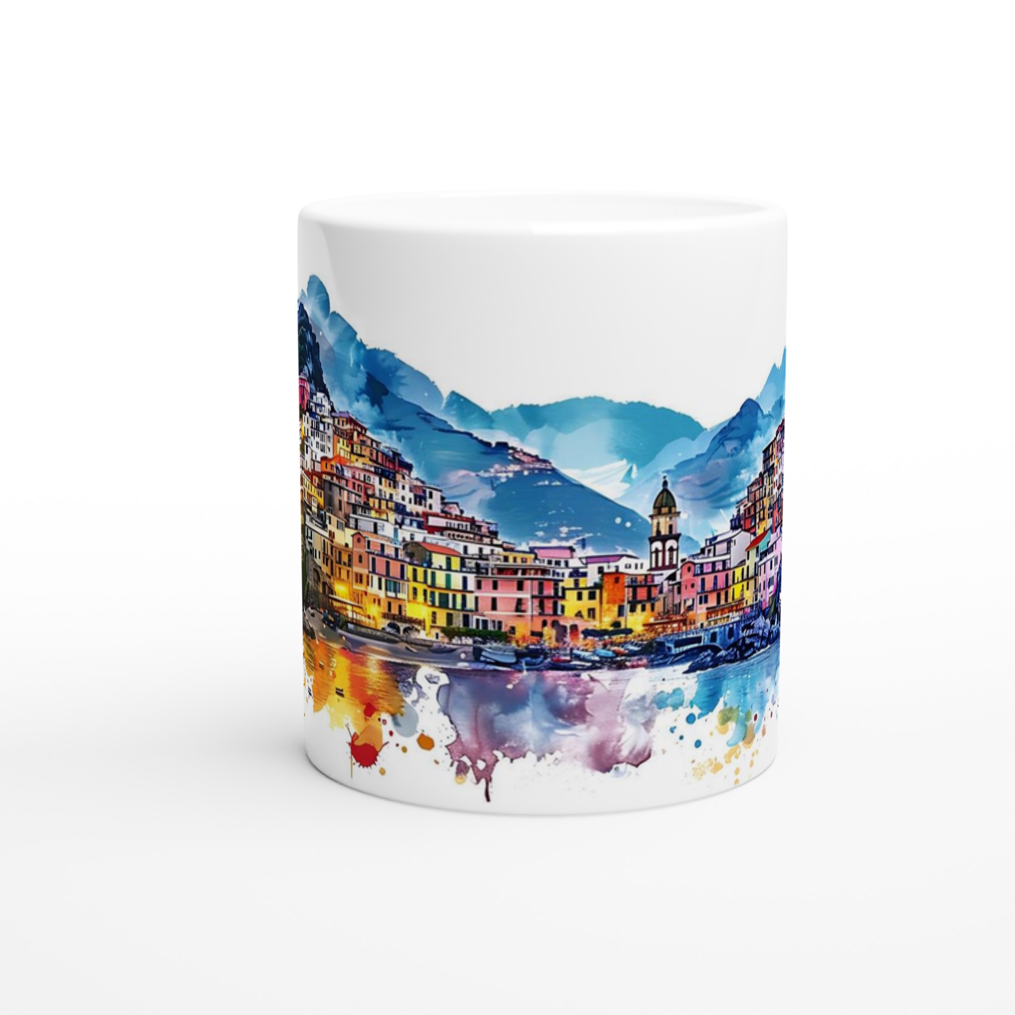 Italiensk Kustby Akvarell Mugg - Färgstark Keramikmugg, 11oz 8 65e0e812-0d2b-4895-9cc0-19baa29d0945