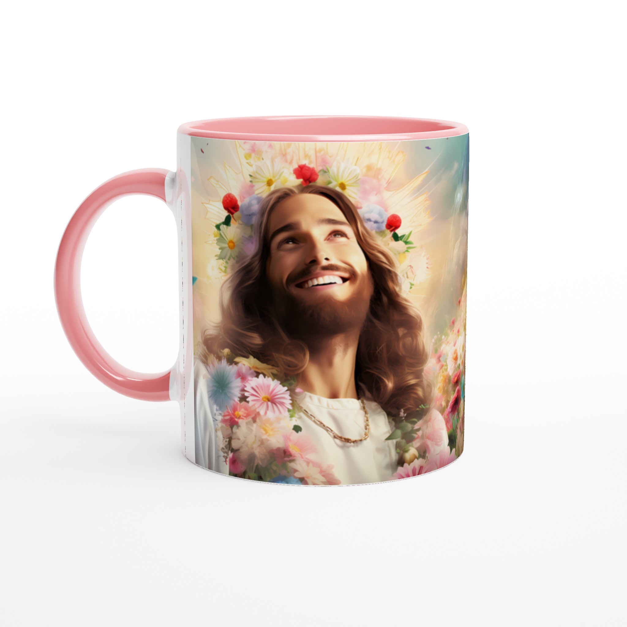 Jesus i Blomsterhav Keramikmugg - En hyllning till glädje & natur i din färgvalda 11oz-mugg 6 667663e9-1157-484d-affe-bad4b6924969