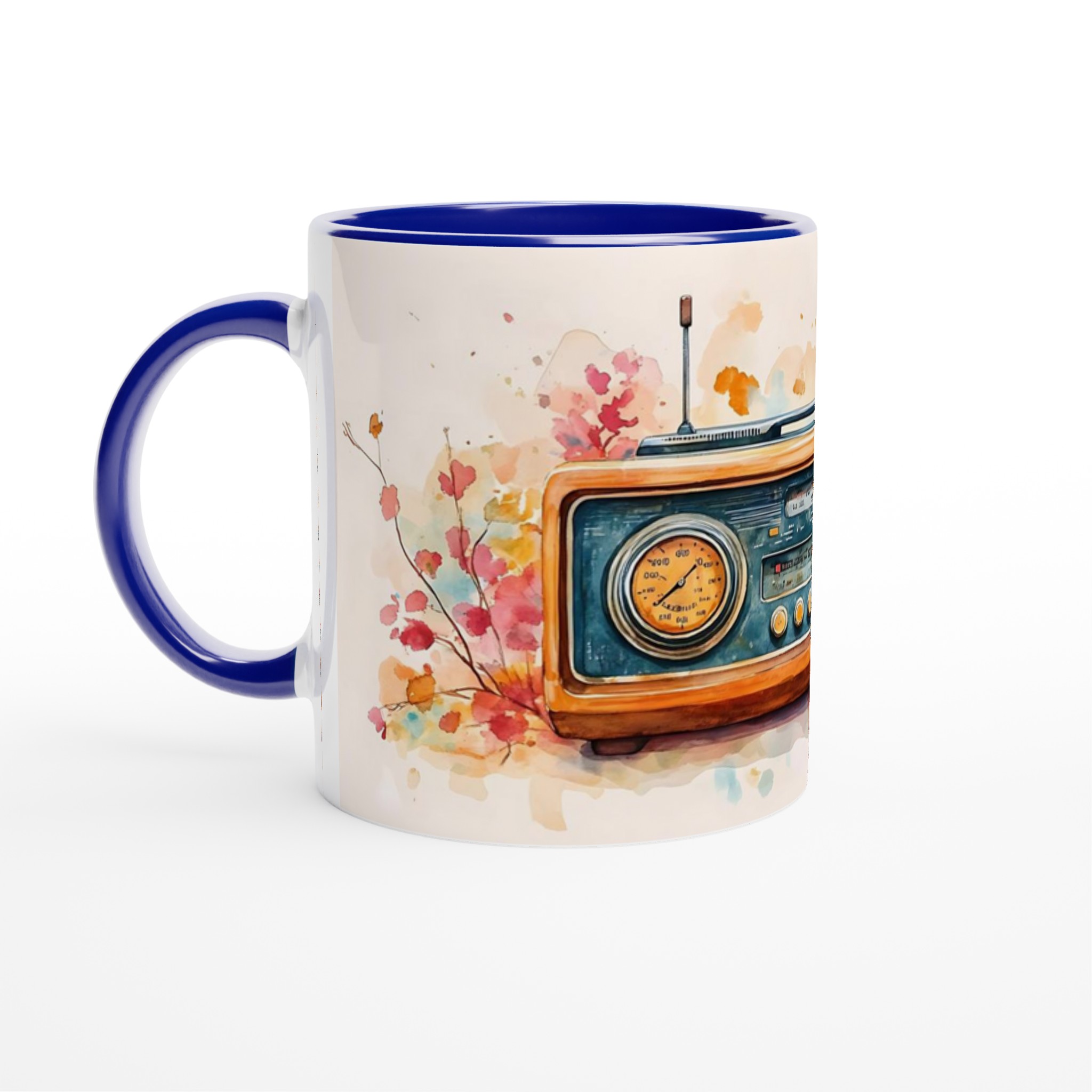 Nostalgi i Akvarell – Vintage Radiomugg med Varm Höstglöd – 11oz Keramisk Mugg i Valfri Färg 7 6699dde7-8ccf-4300-b9cc-fbca42fc4dfb