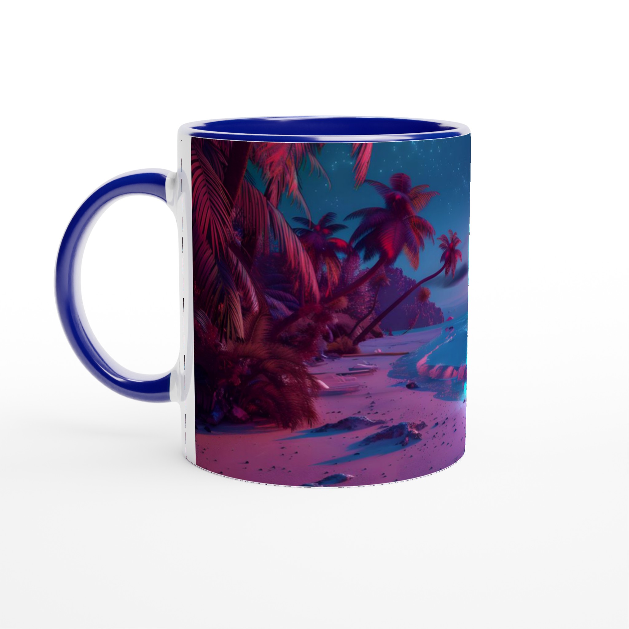 Neon Beach Dream 11oz Keramikmugg – Vibrerande Solnedgång & Månsken i Flerfärgad Keramik 2 66dc3875-15bc-4aa5-802f-8867d911ca61