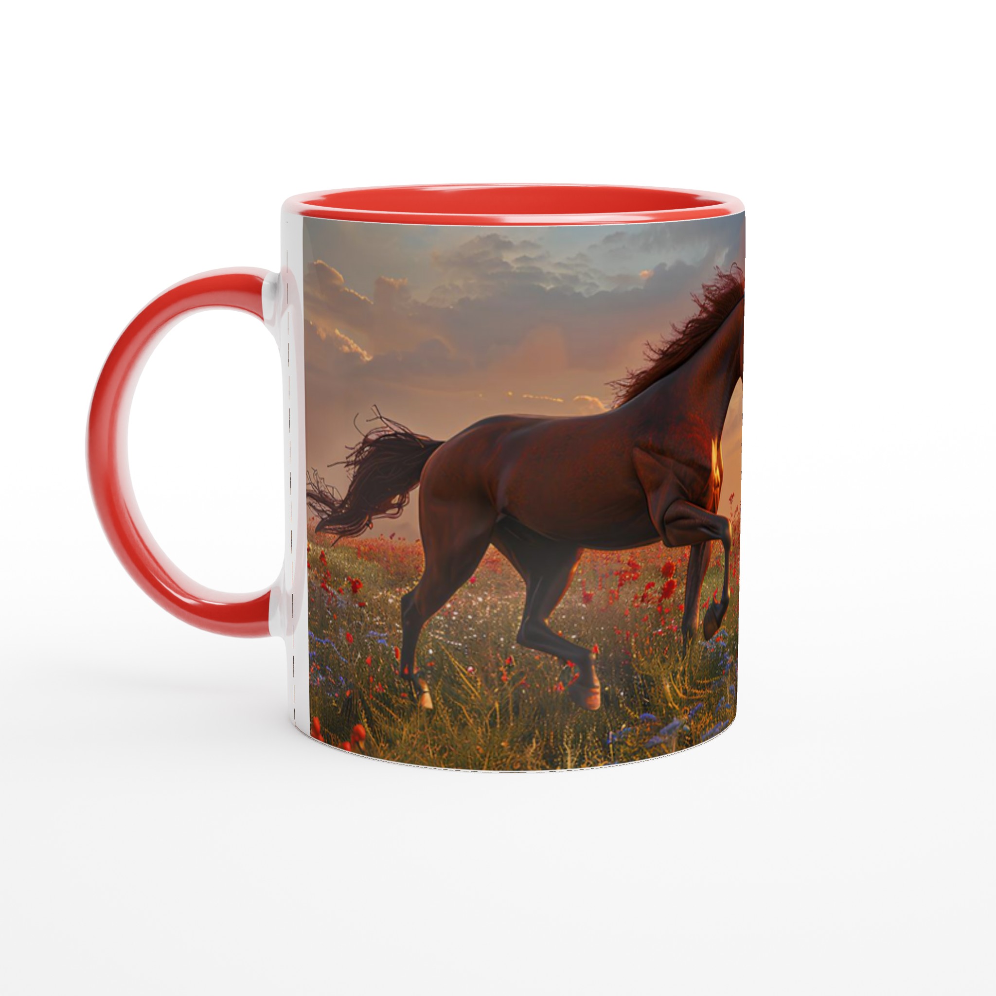 Majestätisk Brun Häst i Vild Blomsteräng – 11oz Keramisk Mugg för Naturälskare 2 66e0c895-16d3-4e1f-90af-db3e9c08be5c