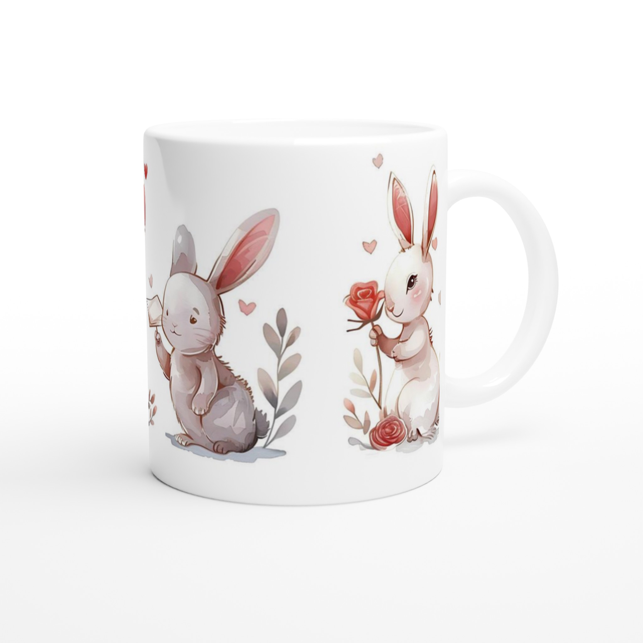 Söta kaniner akvarell 11oz keramikmugg – personlig present i valfri färg 9 66ea69d4-ff1e-429f-b891-2eff1983aad5