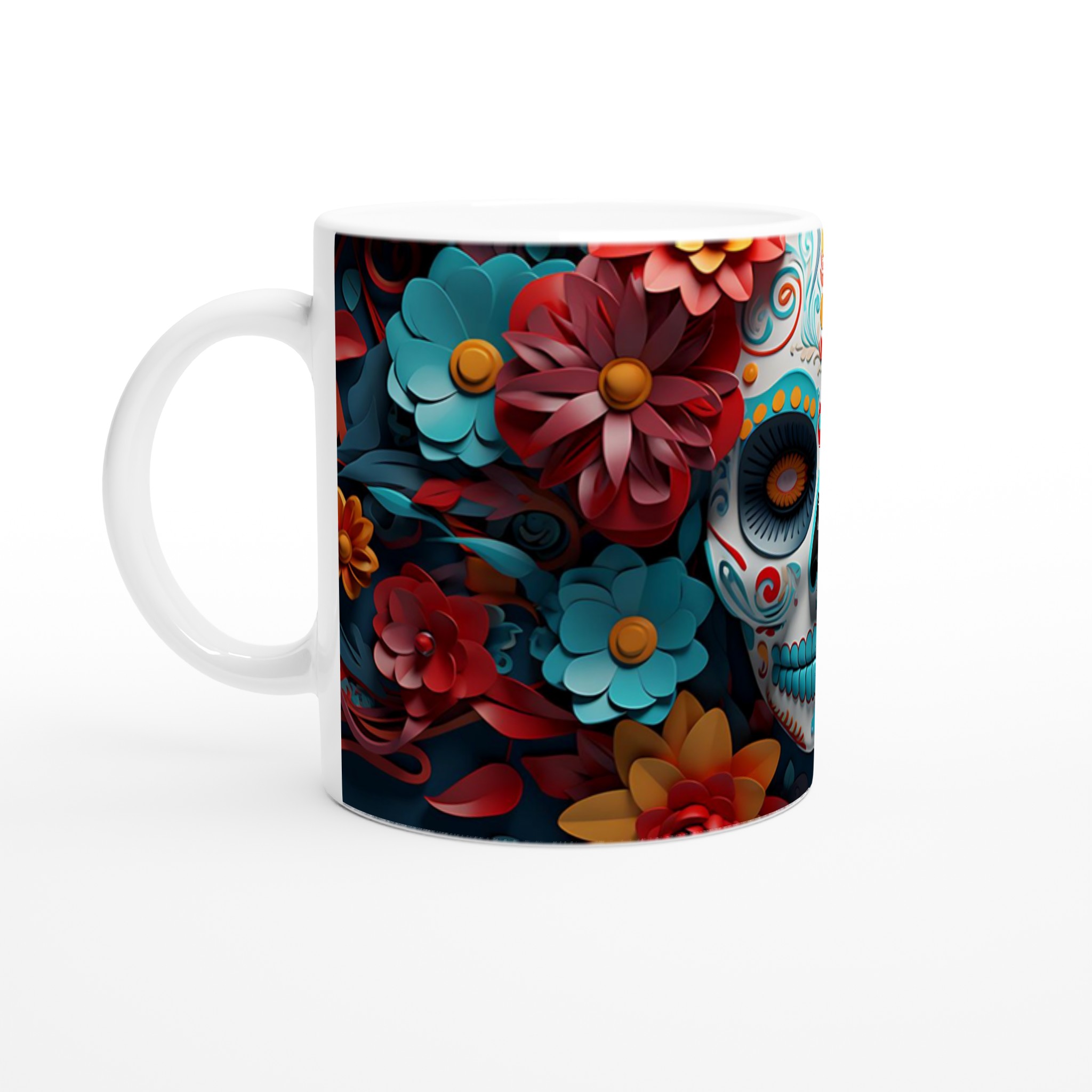 Färgsprakande Sugar Skull Keramikmugg – Perfekt för Día de los Muertos & Festliga Stunder, Välj din färg! 1 679061ad-3240-4155-aa11-bb1a801c8e7a
