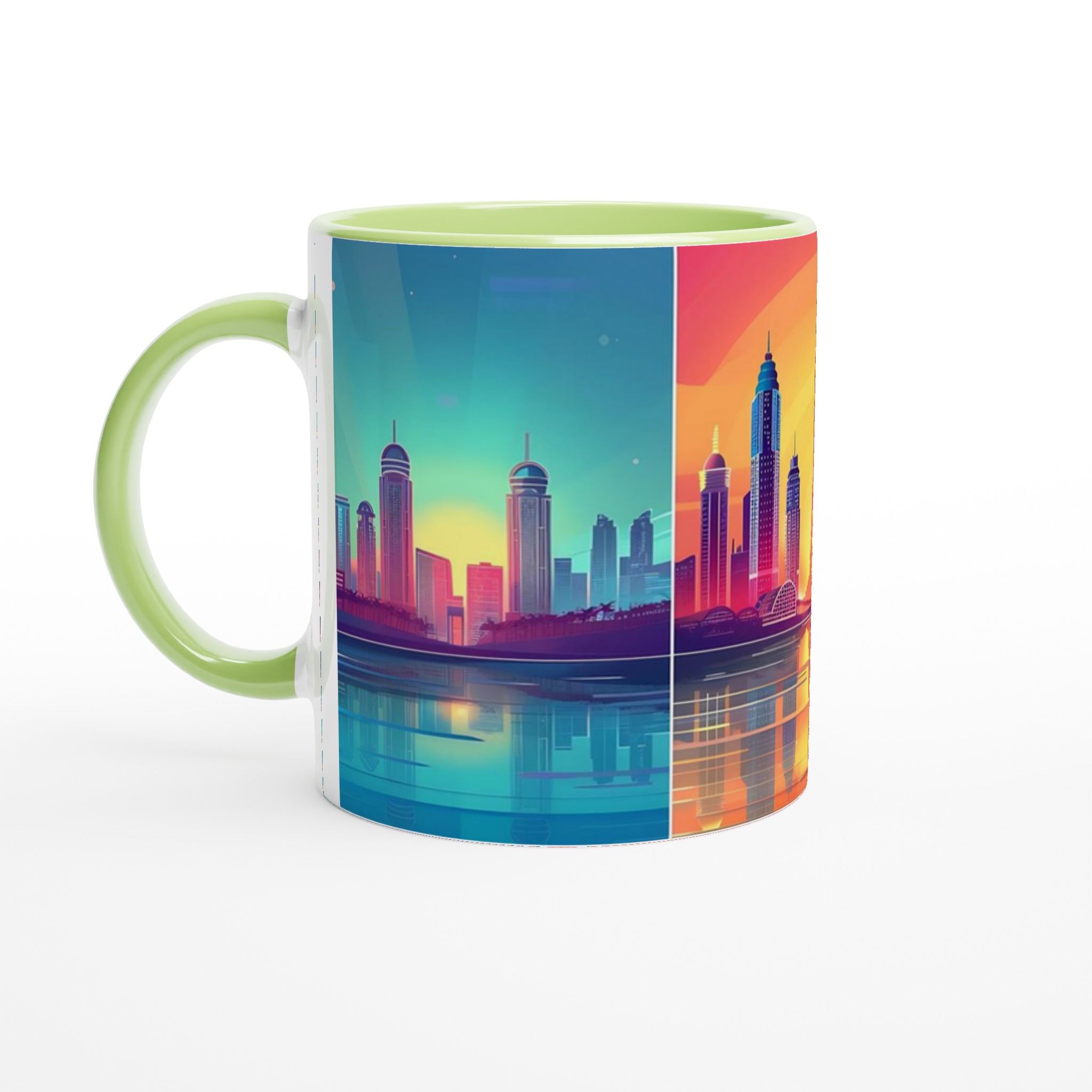 Neon Dubai Skyline Mugg - Levande Stadsmotiv för Kaffeälskaren i Valfri Färg 3 67aa34e5-01af-4771-a1d4-455c260f320f