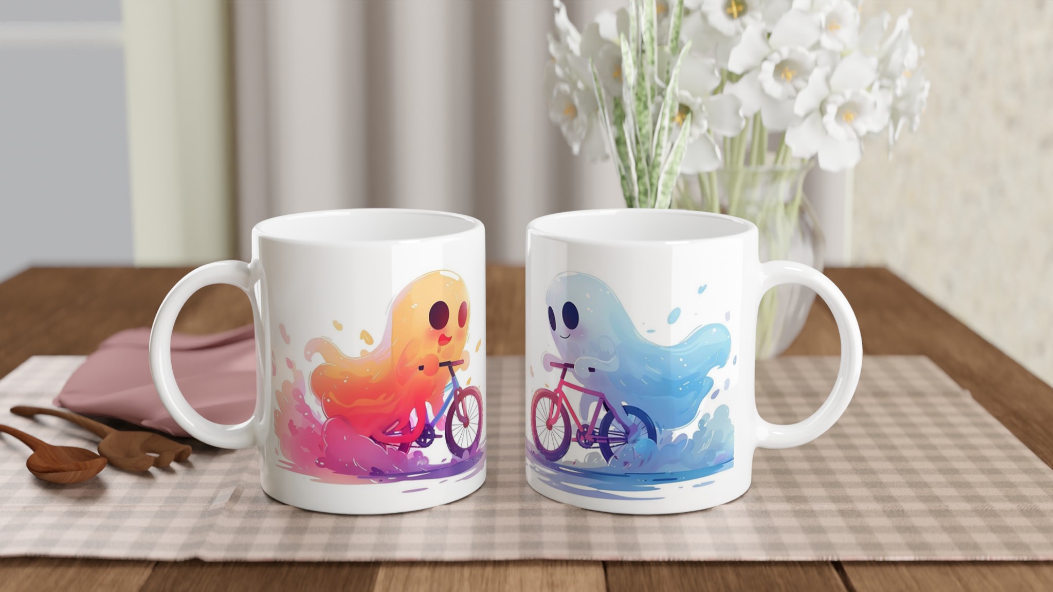 Busiga Spöken på Cykel Mugg – Rolig 11oz Keramikmugg i Flera Färger 10 67dec129-9198-420f-8cb7-c9c456d61381