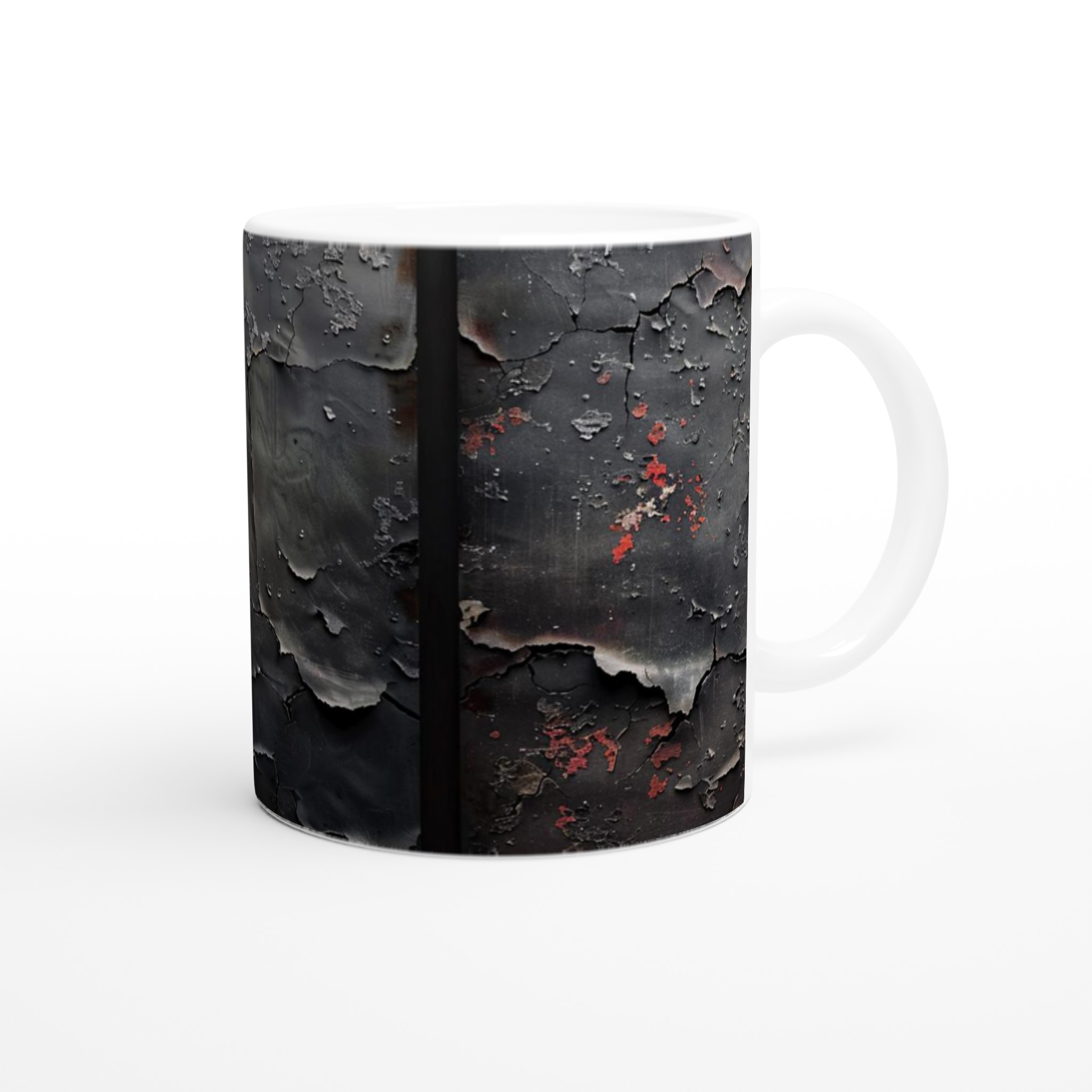 Industrial Elegance 11oz Keramisk Mugg – Rustik Textur med Röd Accent, Välj din färg! 9 67e74415-aa1a-49f9-a845-95d6dc635384