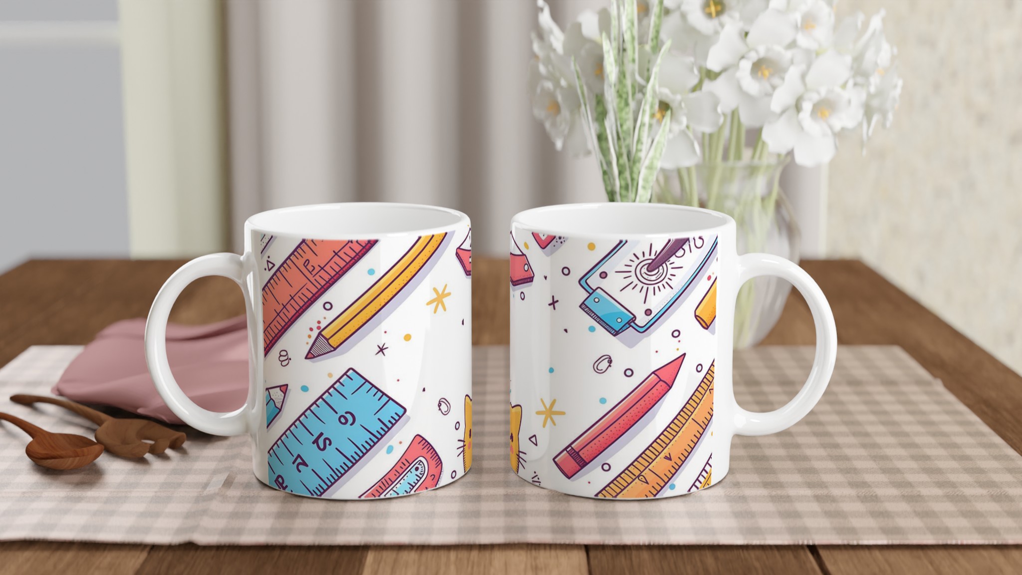 Kawaii Skolprylar Mugg – Söt & Färgglad Keramikmugg för Skolstart 10 6869fea6-b325-4ec9-ae96-428da0426c07