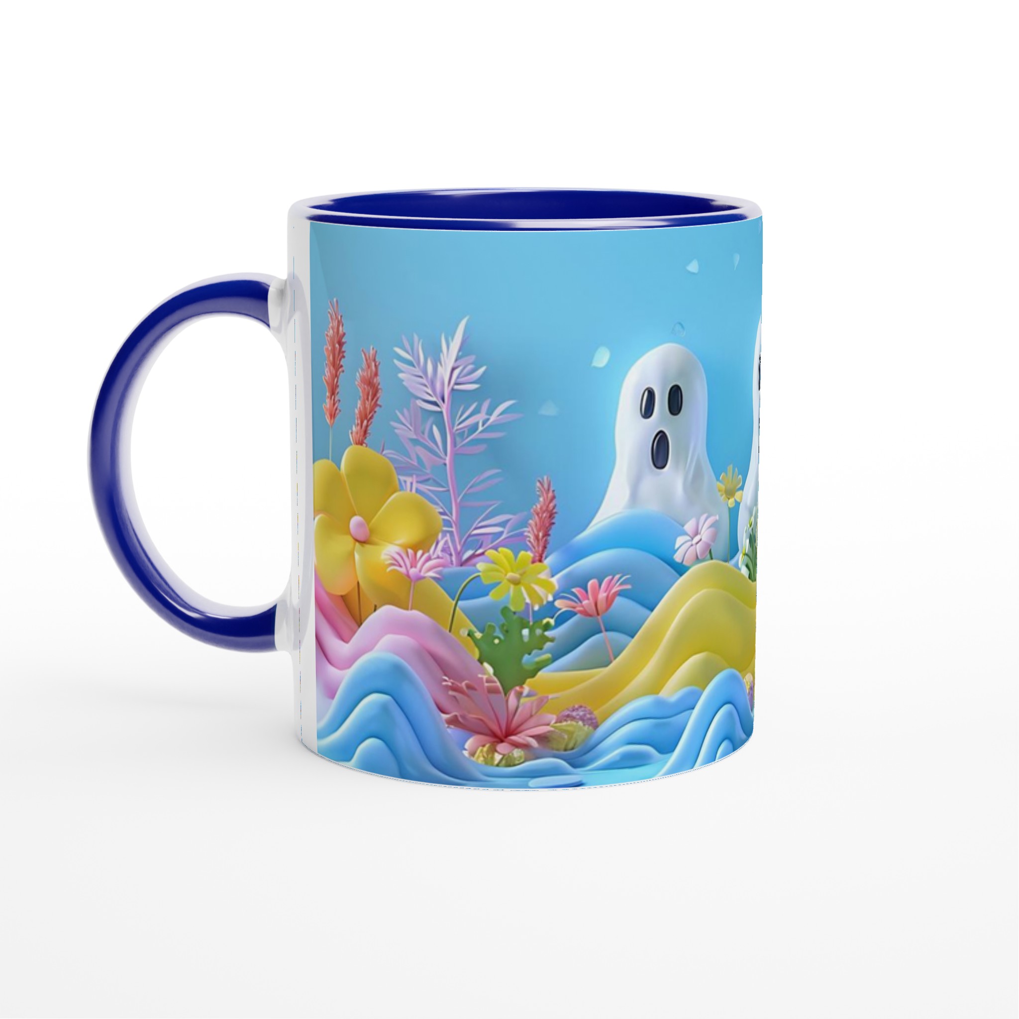 Pastel Ghost Garden 11oz Keramikmugg – Spöklikt Söt Design i Glada Färger 4 689b8269-1586-41ca-955e-a60860f3f6a6