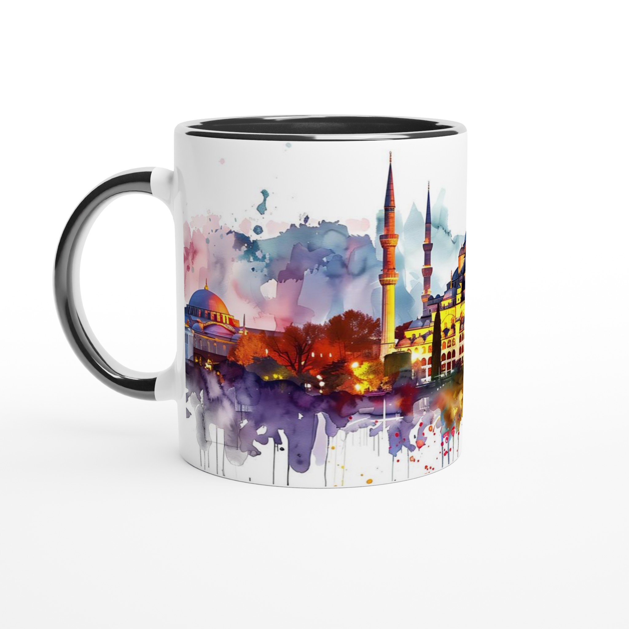Istanbul Watercolor Skyline Mugg – Konstnärlig Siluett i Klara Färger 7 68a66a46-f01a-40f1-b147-de84e1736b3d