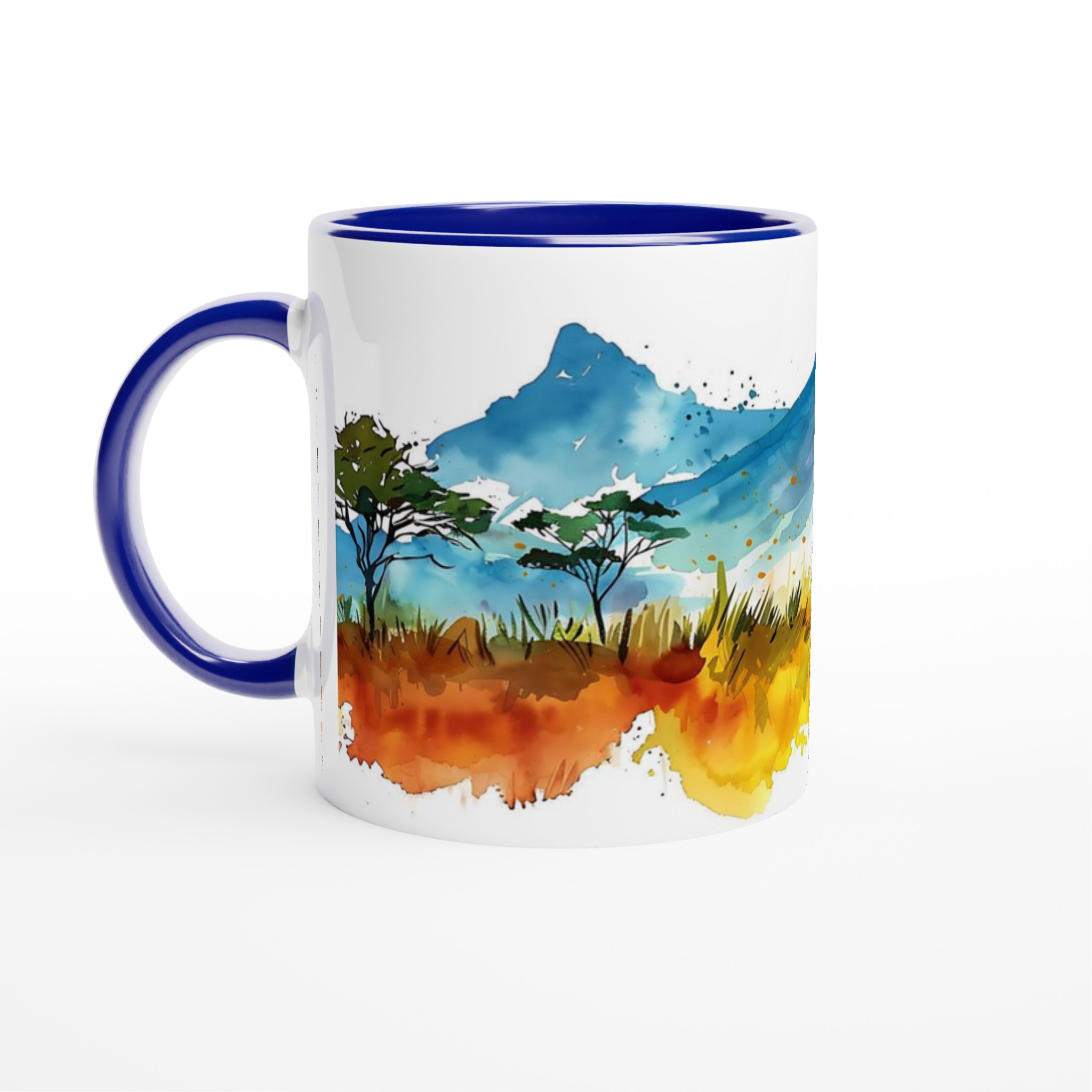 Akvarellberg & Savannmugg - Livfull Keramisk Kaffekopp 11oz, Välj Bland 7 Färgstarka Nyanser 4 68c6d56b-0af8-4912-ab18-da84a303aace