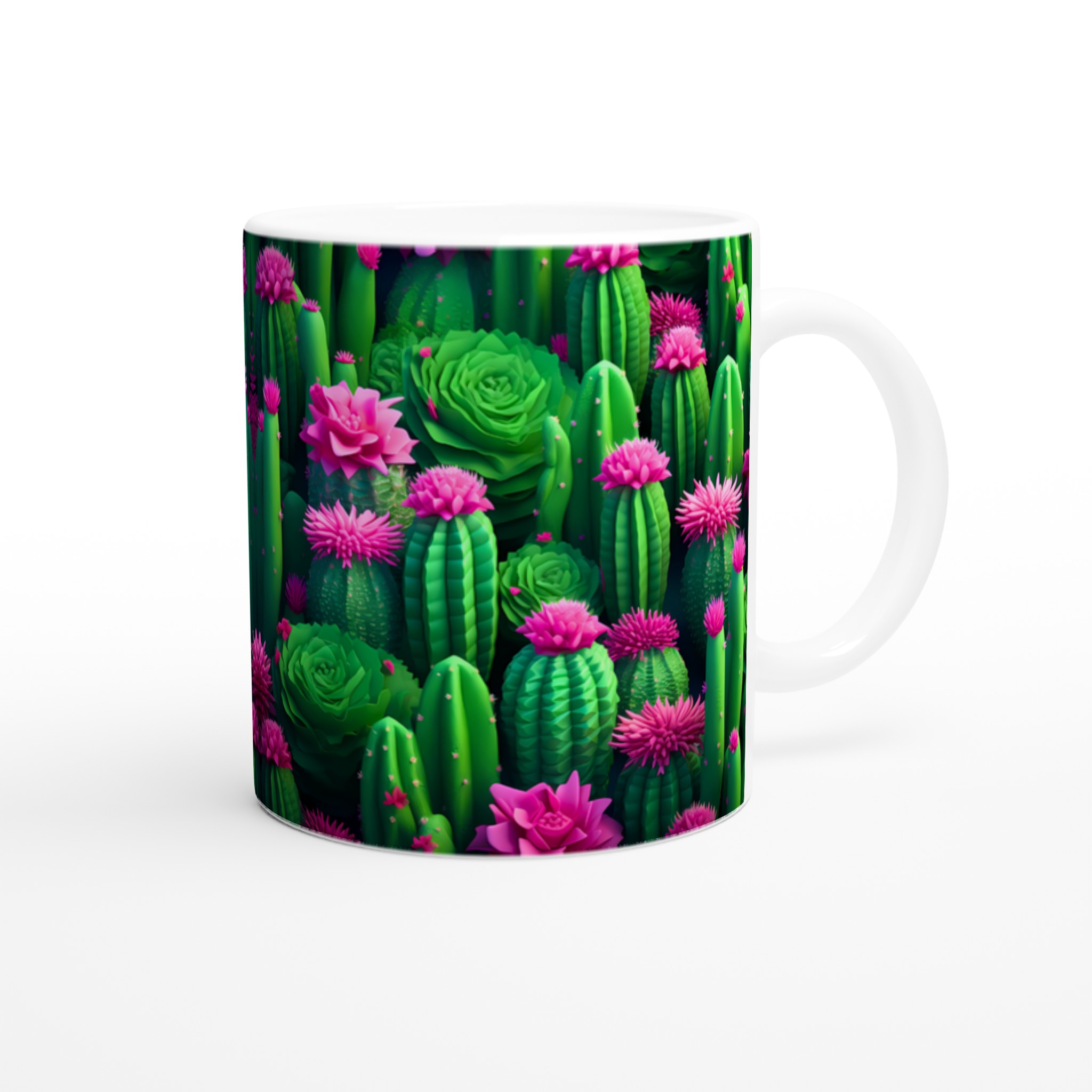 Kaktusblomster Mugg – Levande Rosa & Grön Design i 11oz Keramik 9 691cbcf9-fd3f-4a44-b579-88954b22a701
