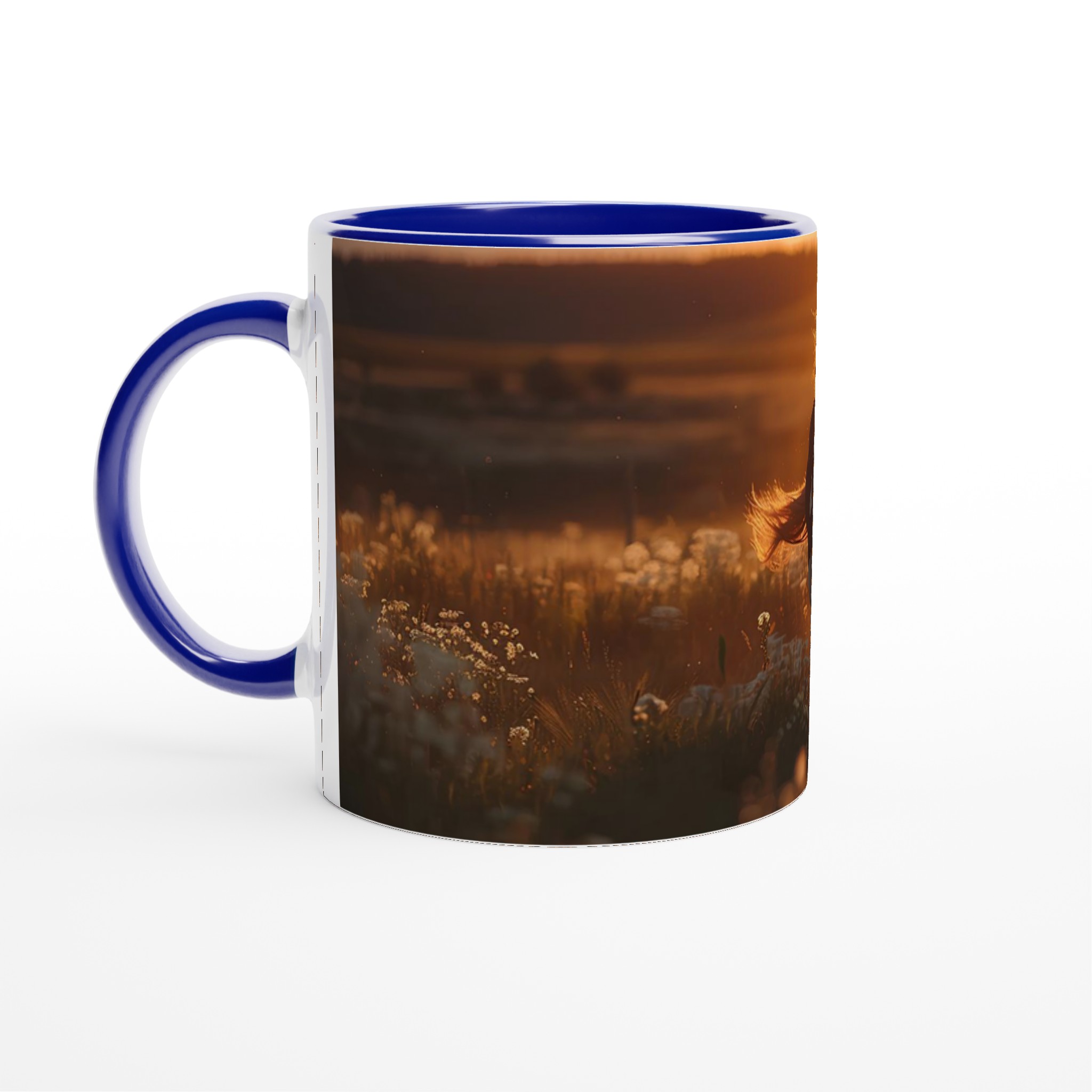 Vildhäst i Solnedgång Keramikmugg - 11oz, Välj Bland 7 Färger! 4 69708aa2-fa16-4772-8bd9-c2d071cccccc