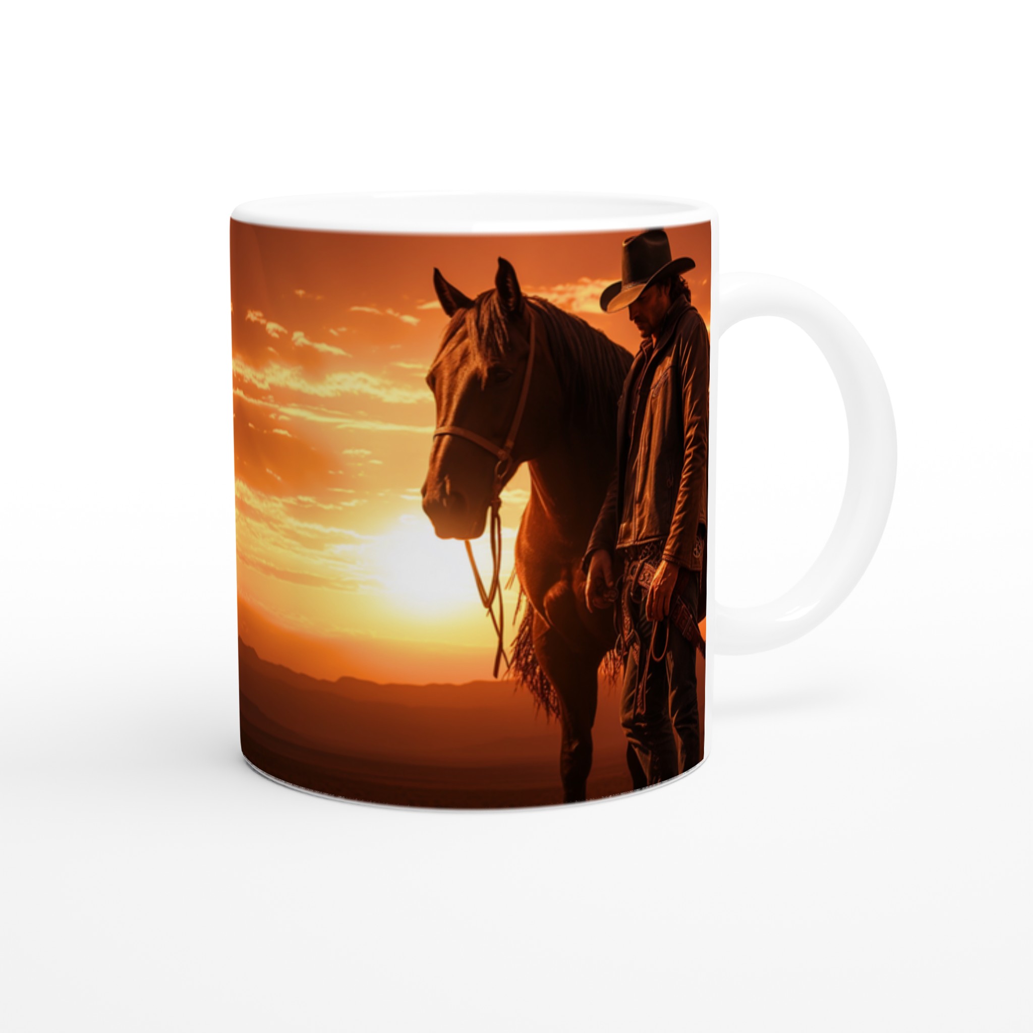 Cowboy Sunset Mug – Western Charm in Your Choice of 7 Colors – 11oz Premium Ceramic 9 69a32d68-2377-4f20-a0cc-ce9dc5081497