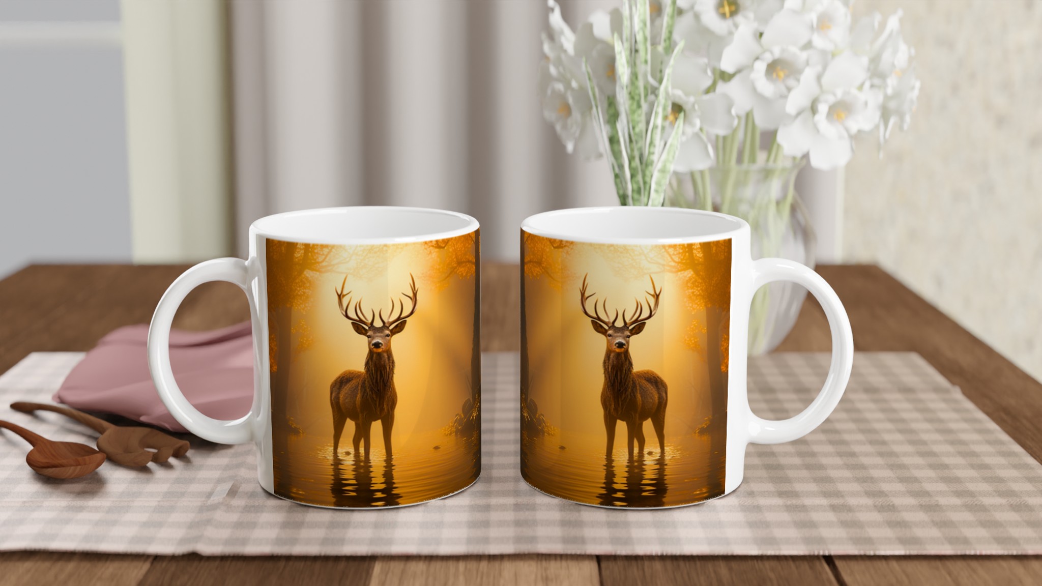 Majestätisk Älg i Morgondimma - Premium Keramikmugg i ditt Val av Färg 10 6ae5e59a-c7f3-4f3e-b53f-bfef3e1ce004