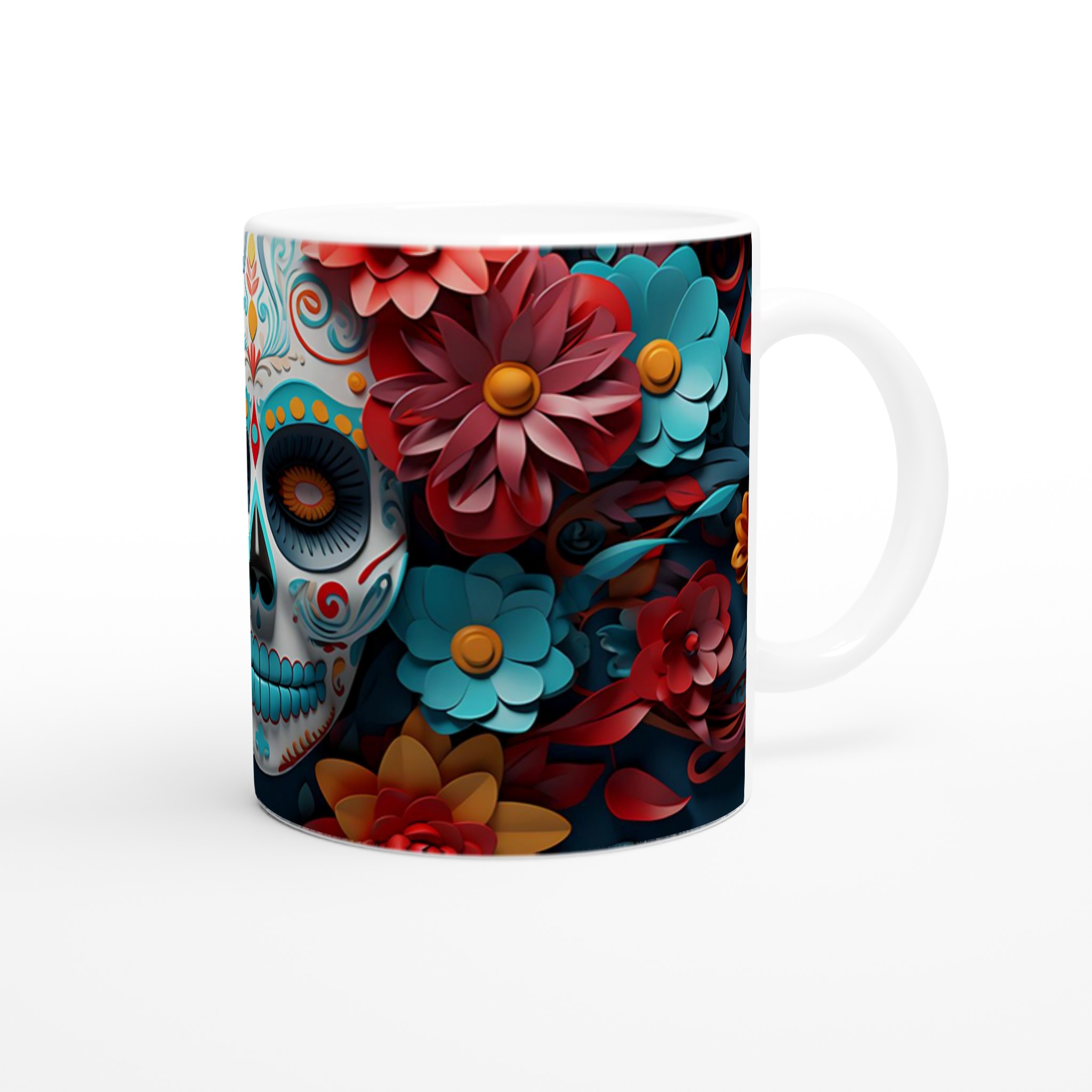 Färgsprakande Sugar Skull Keramikmugg – Perfekt för Día de los Muertos & Festliga Stunder, Välj din färg! 9 6b047682-5944-475b-b01e-e93d0c2215c6