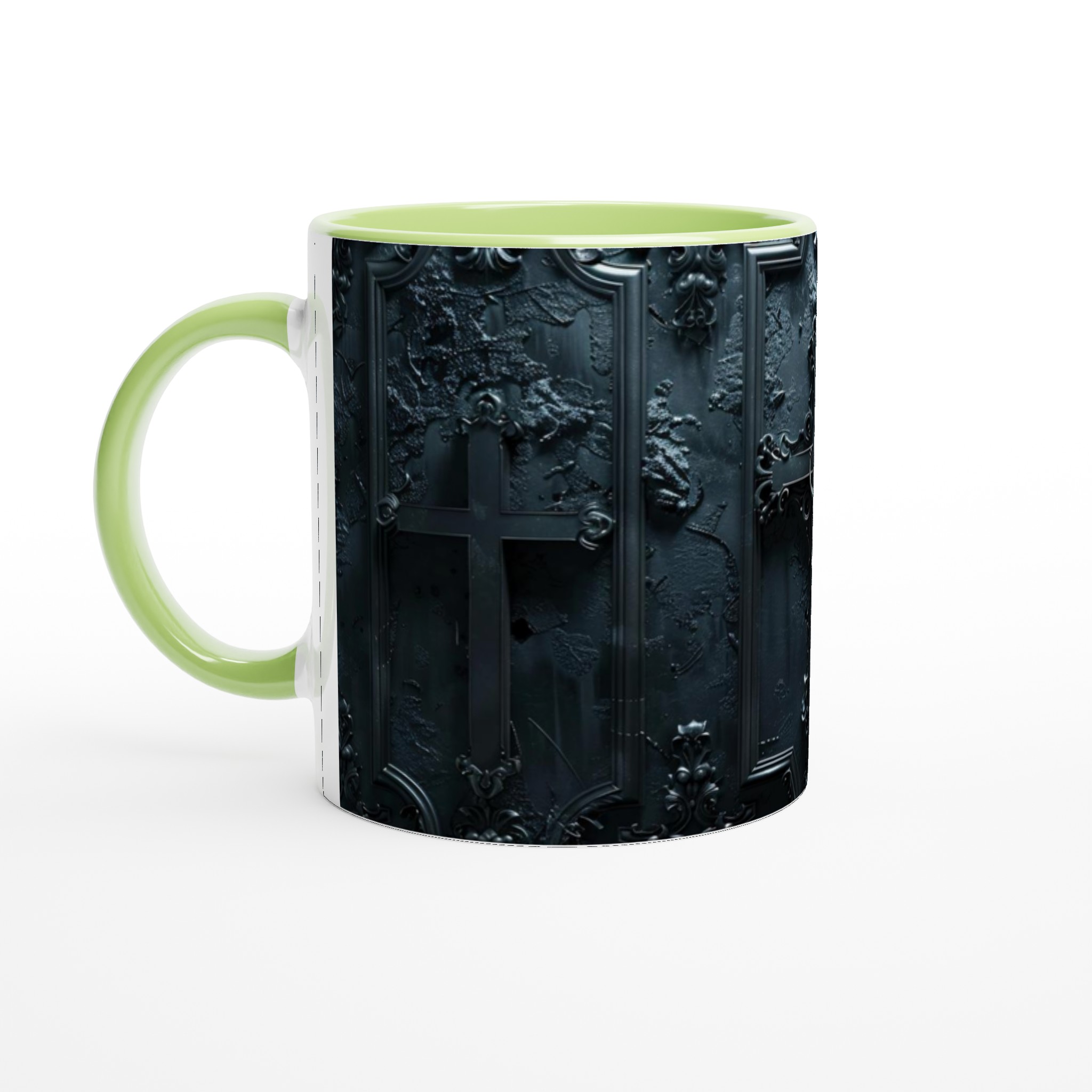 Elegant 11oz Ceramic Mug with Gothic Black Design – Choose Your Color 3 6b49043e-4437-47a6-ab93-fdbcc7e27391