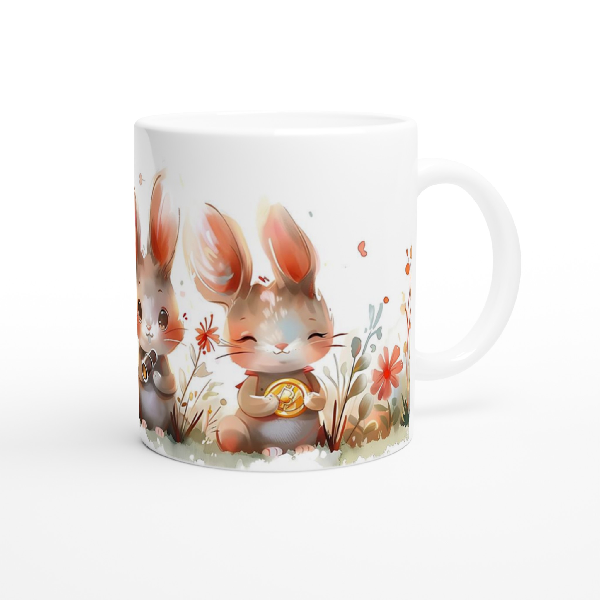 Söta kaniner i blomsteräng – 11oz keramisk mugg för barn och djurälskare i flera färger 9 6b4aa904-f7e3-4cc6-97bf-13c0f732cbfe